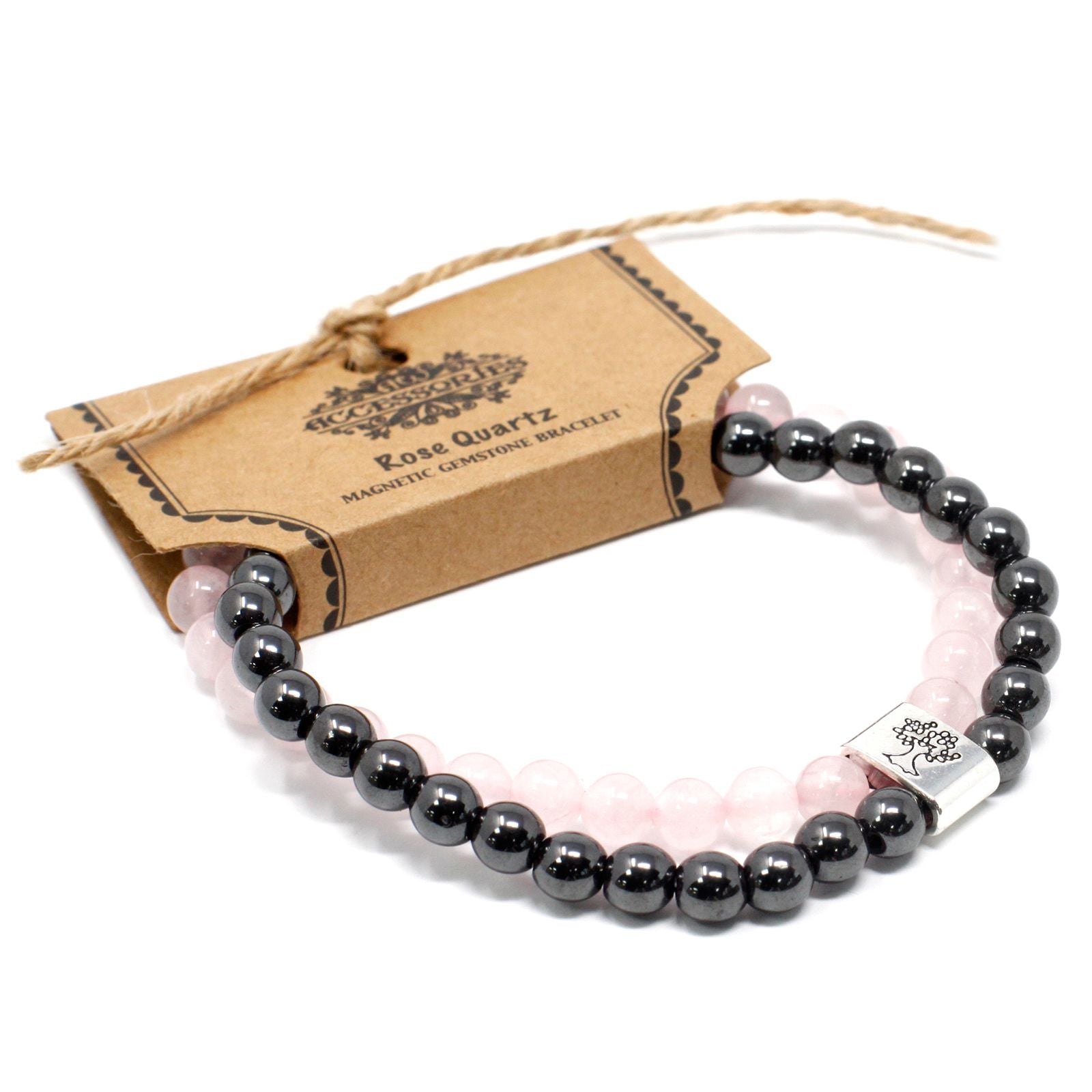 Magnetic Bracelet in Natural Stones - Rose Quartz