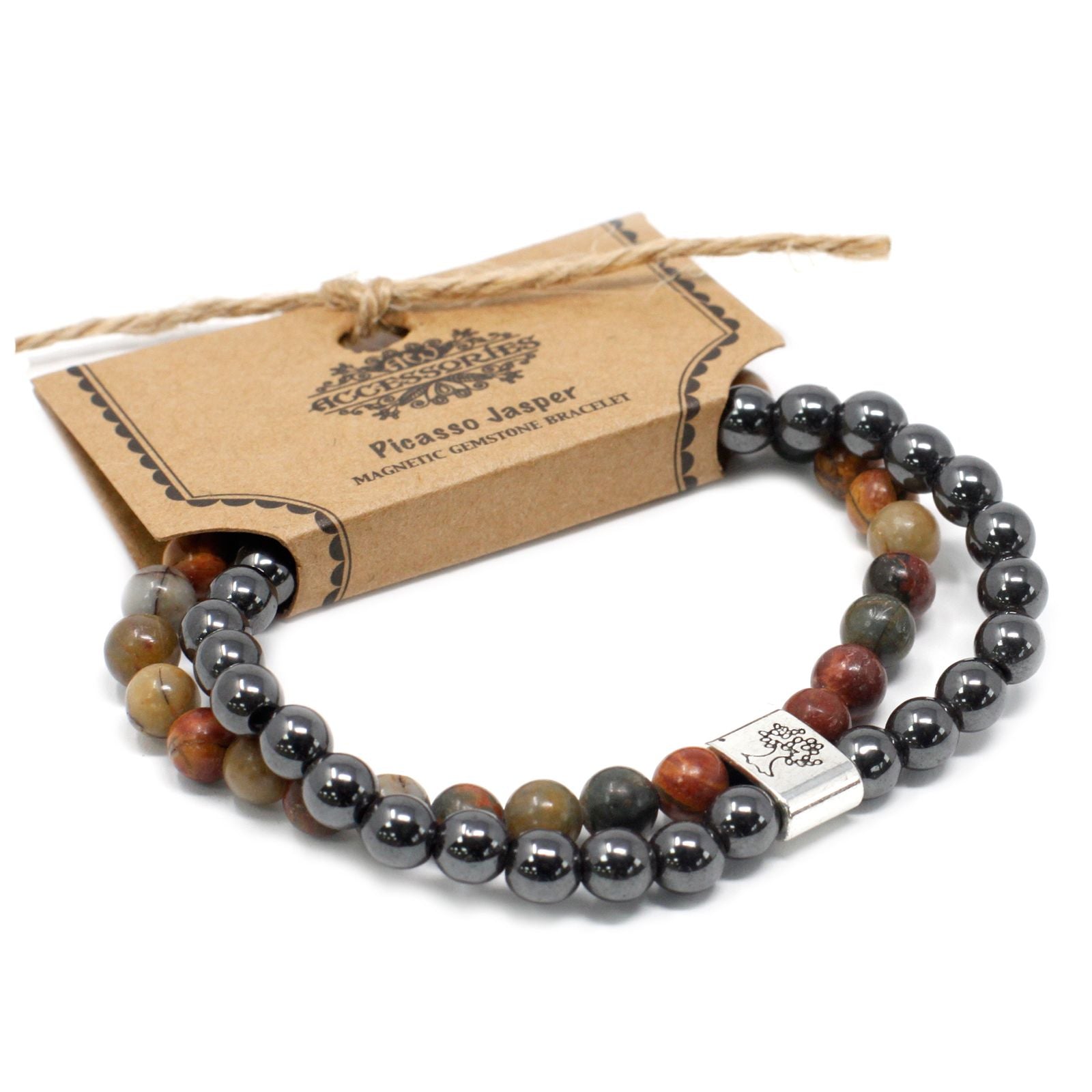 Pulseira Magnética em Pedras Naturais – Jaspe Picasso