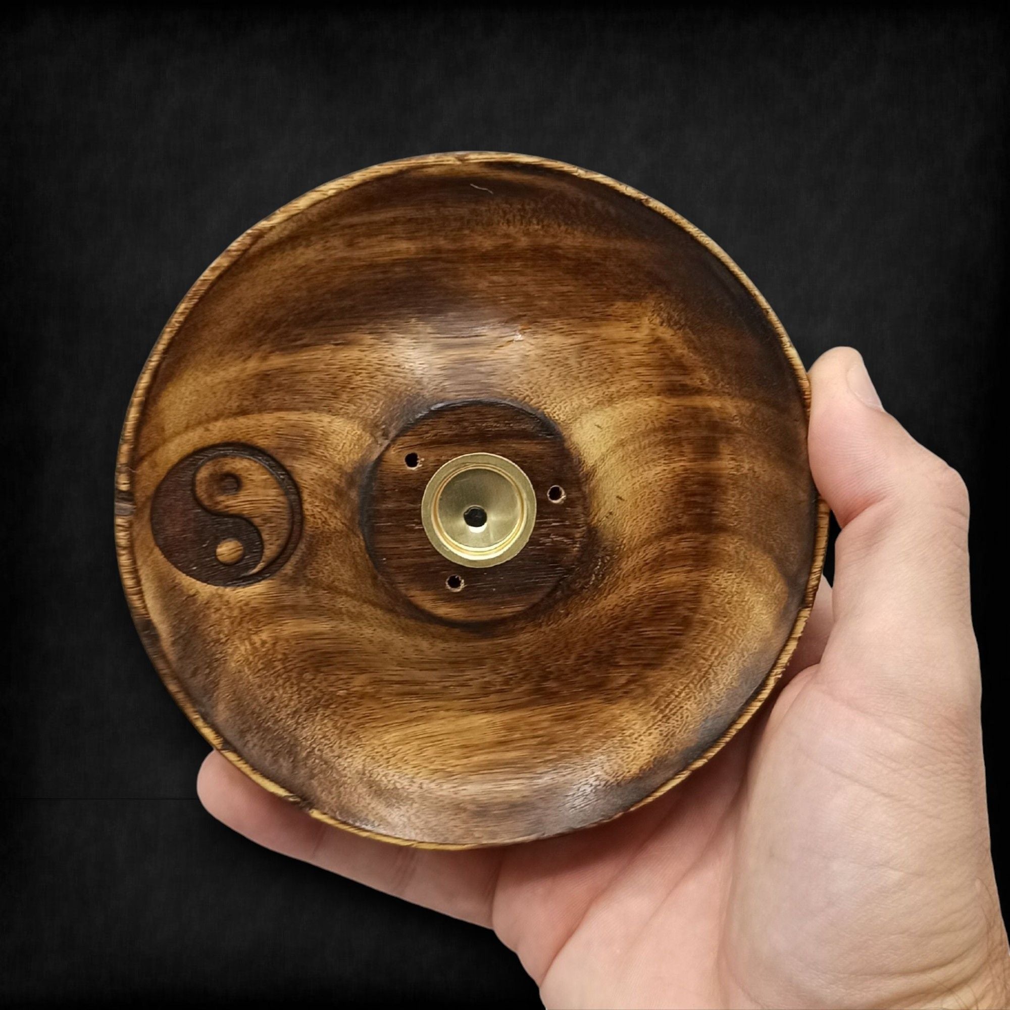 Suporte de Incenso em Disco para Cones e Varetas Yin e Yang