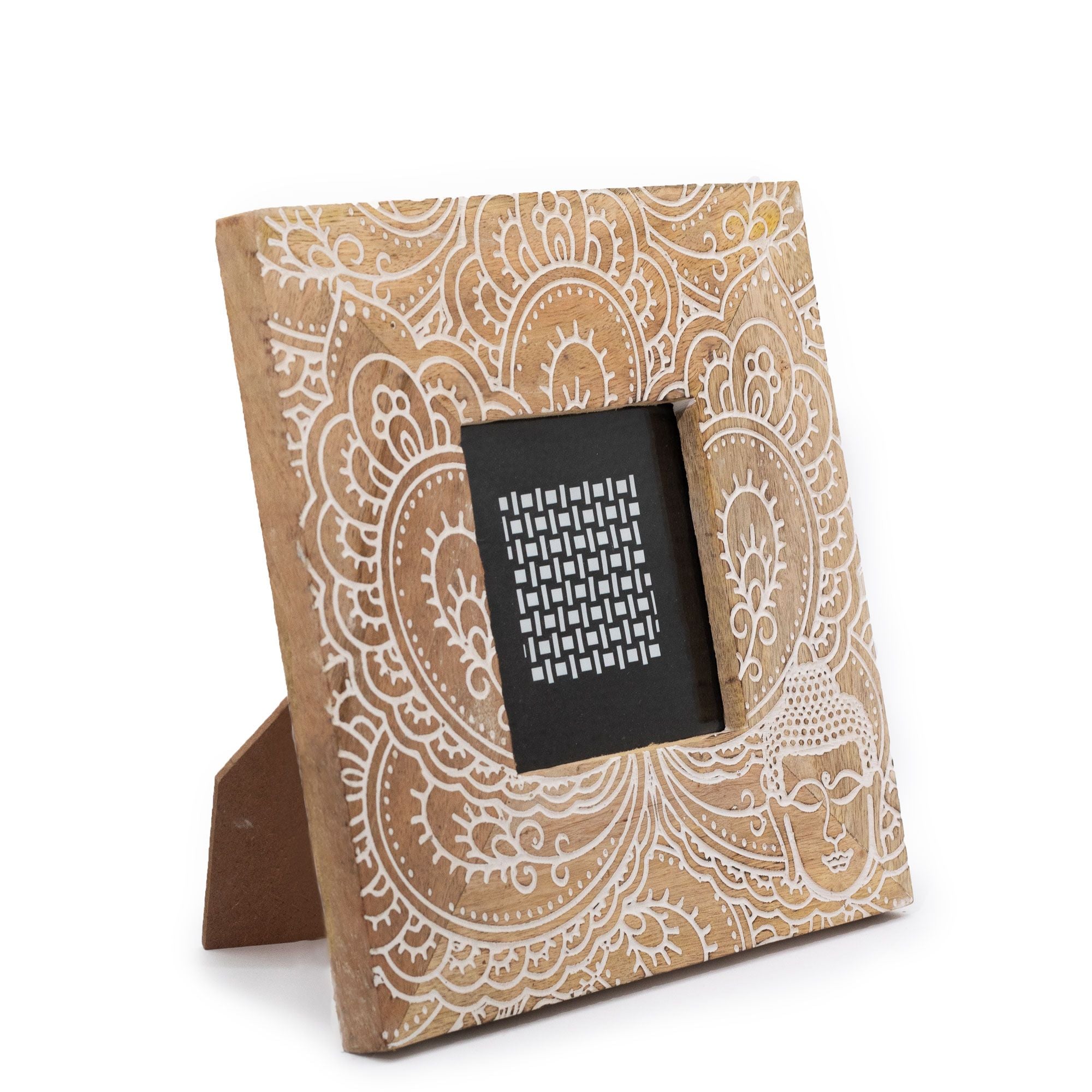 White Buddha Mango Wood Frame