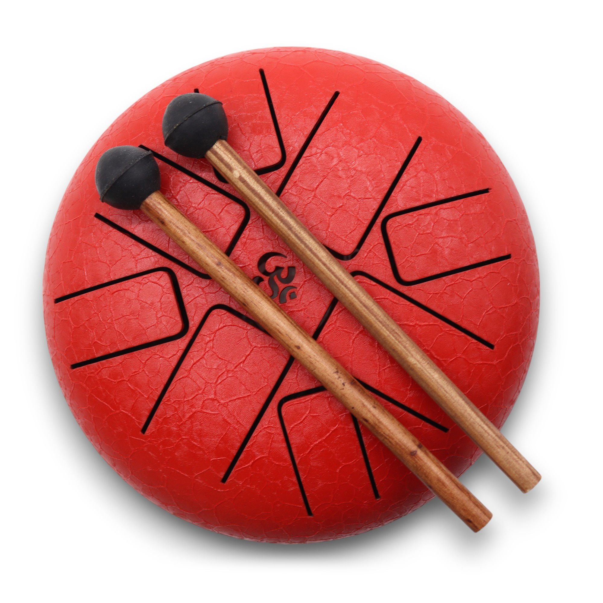 Tambor Hapi OM Vermelho - 16 cm