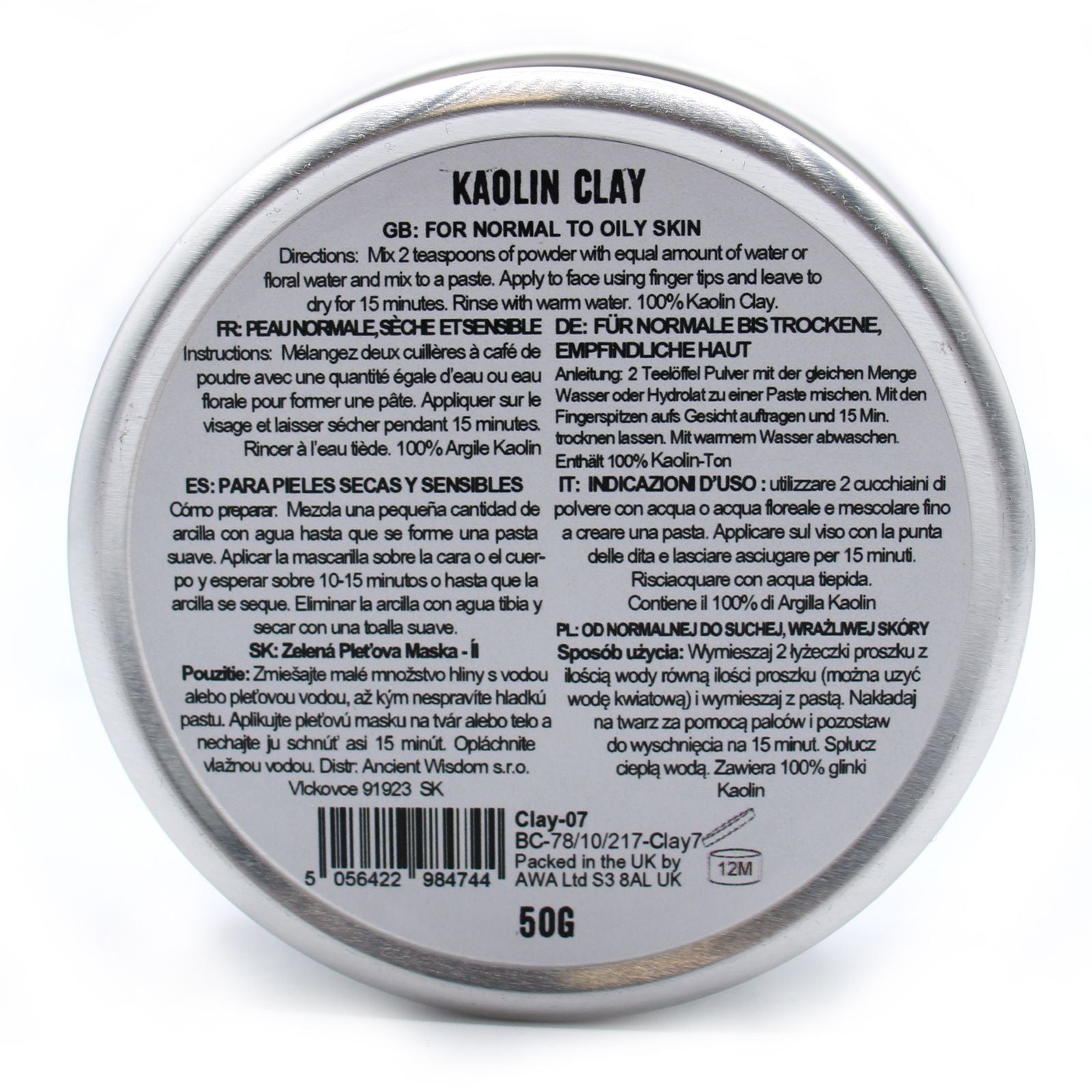 Argila de Caulino 50 g