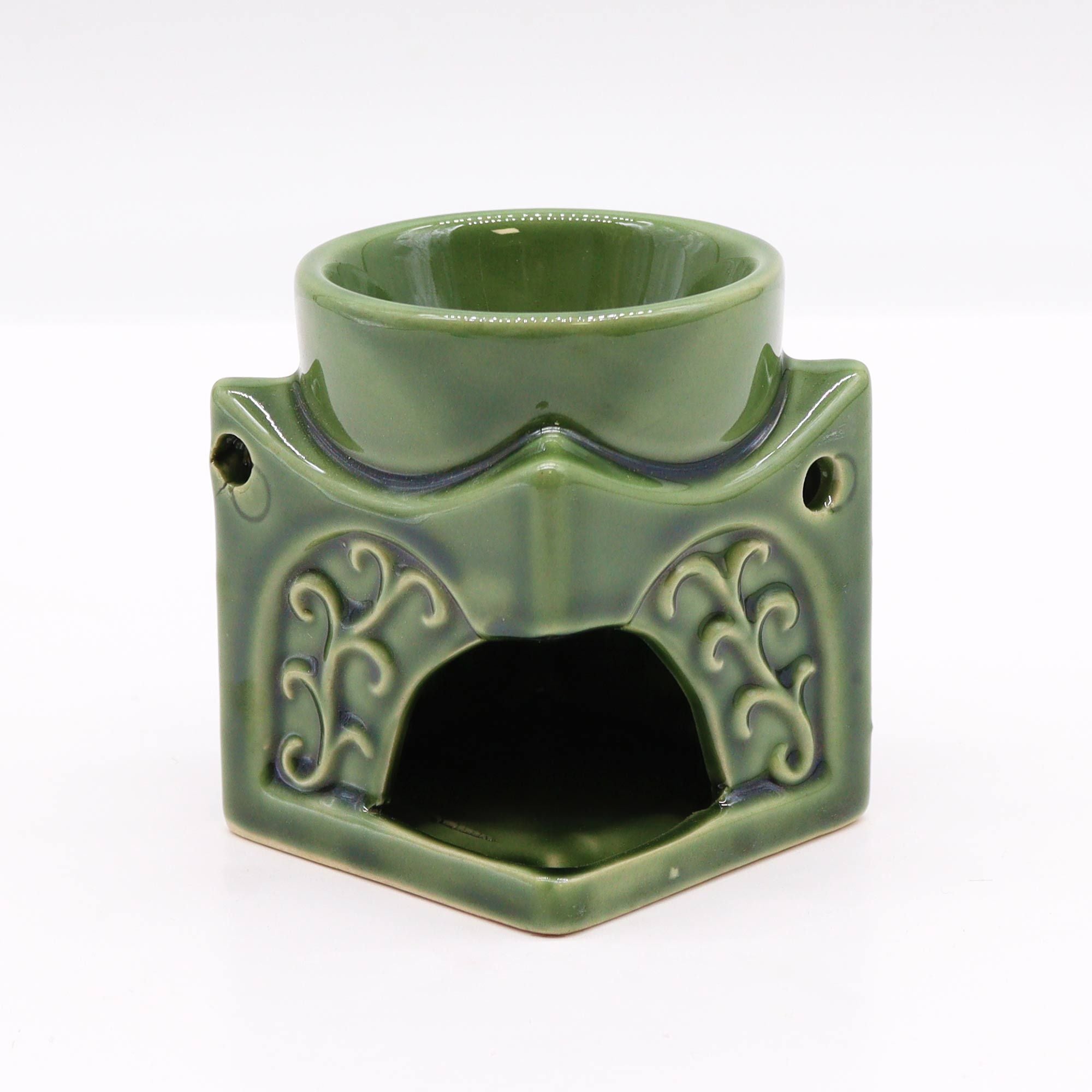 Queimador de Óleo  Buda Quadrado – Jade Escuro