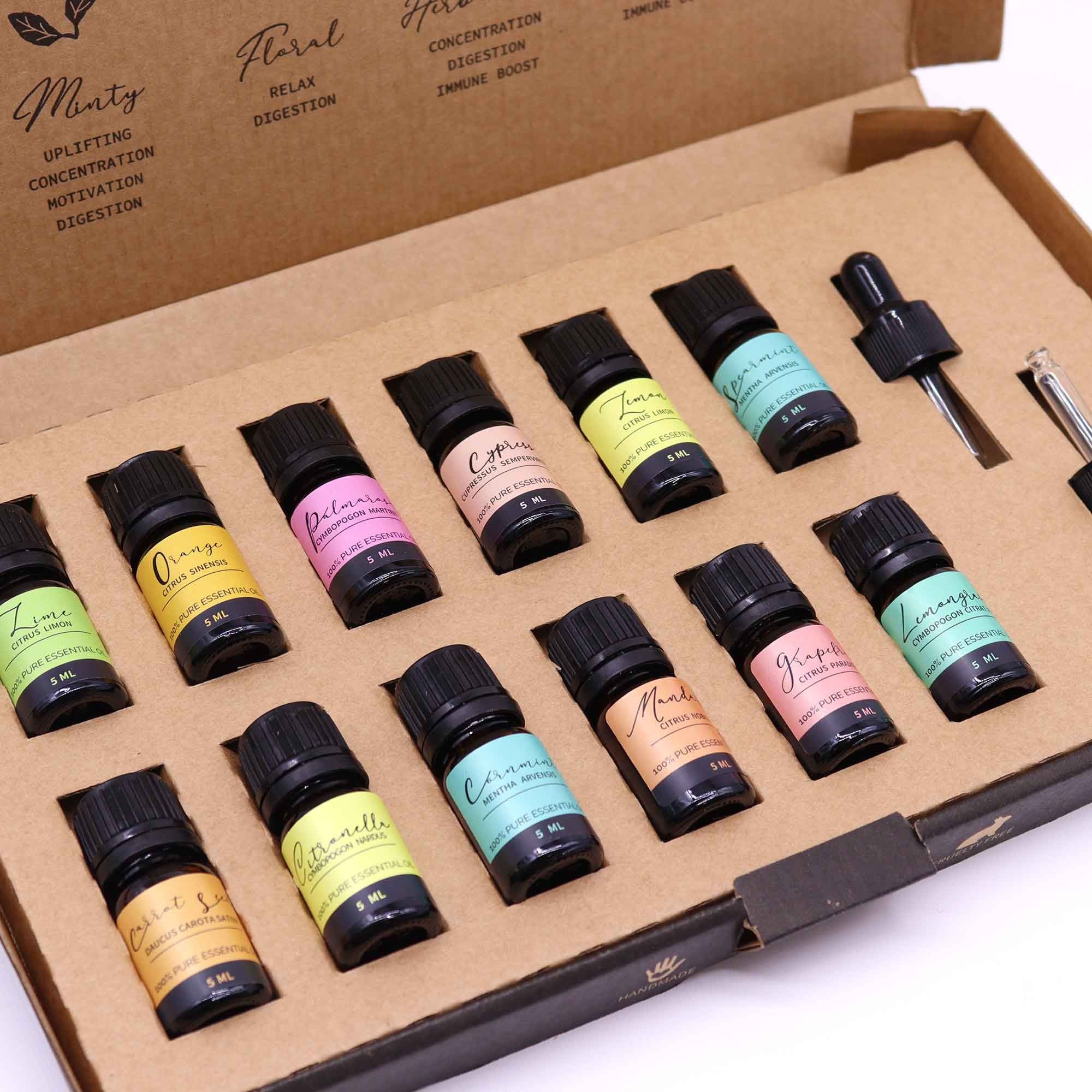Conjunto de Óleos Essenciais de Aromaterapia – Verão (12×5 ml)