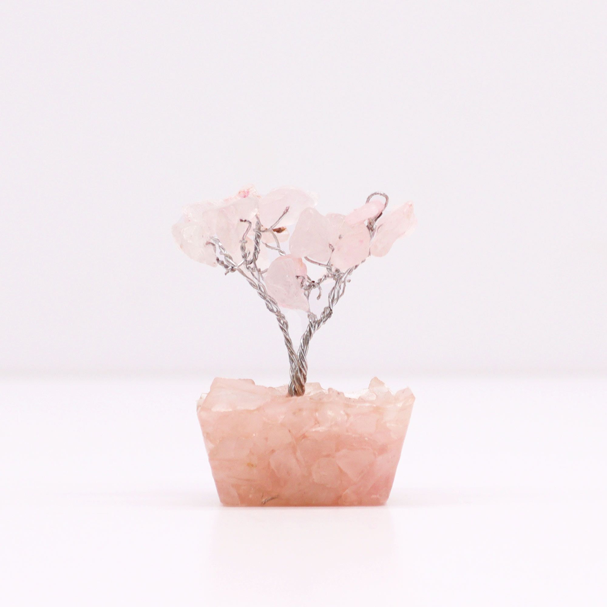Mini Natural Stone Tree Orgonite Base Rose Quartz (15 Stones)