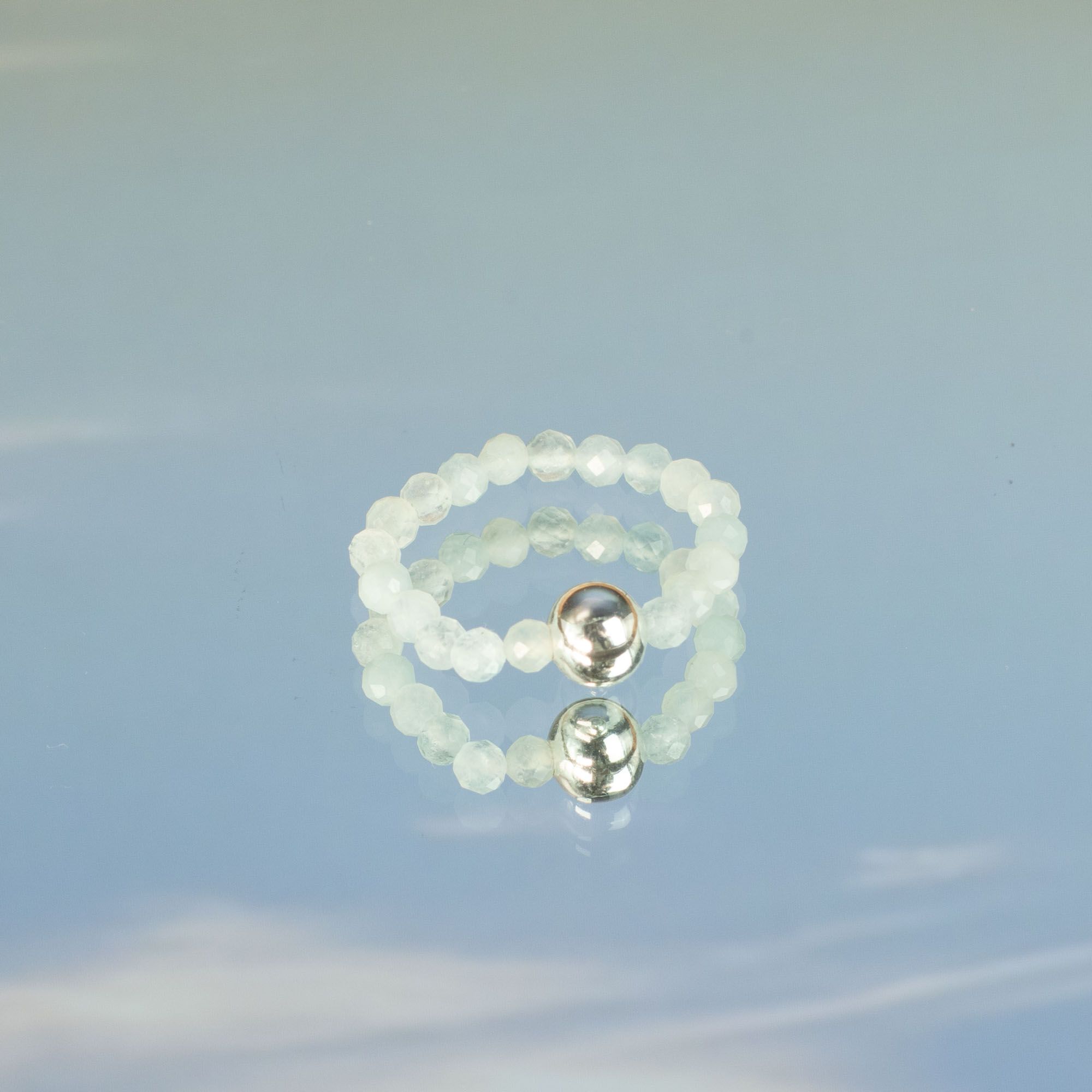 Conjunto de Anéis com Pedra Nymph – Pôr do Sol Marinho
