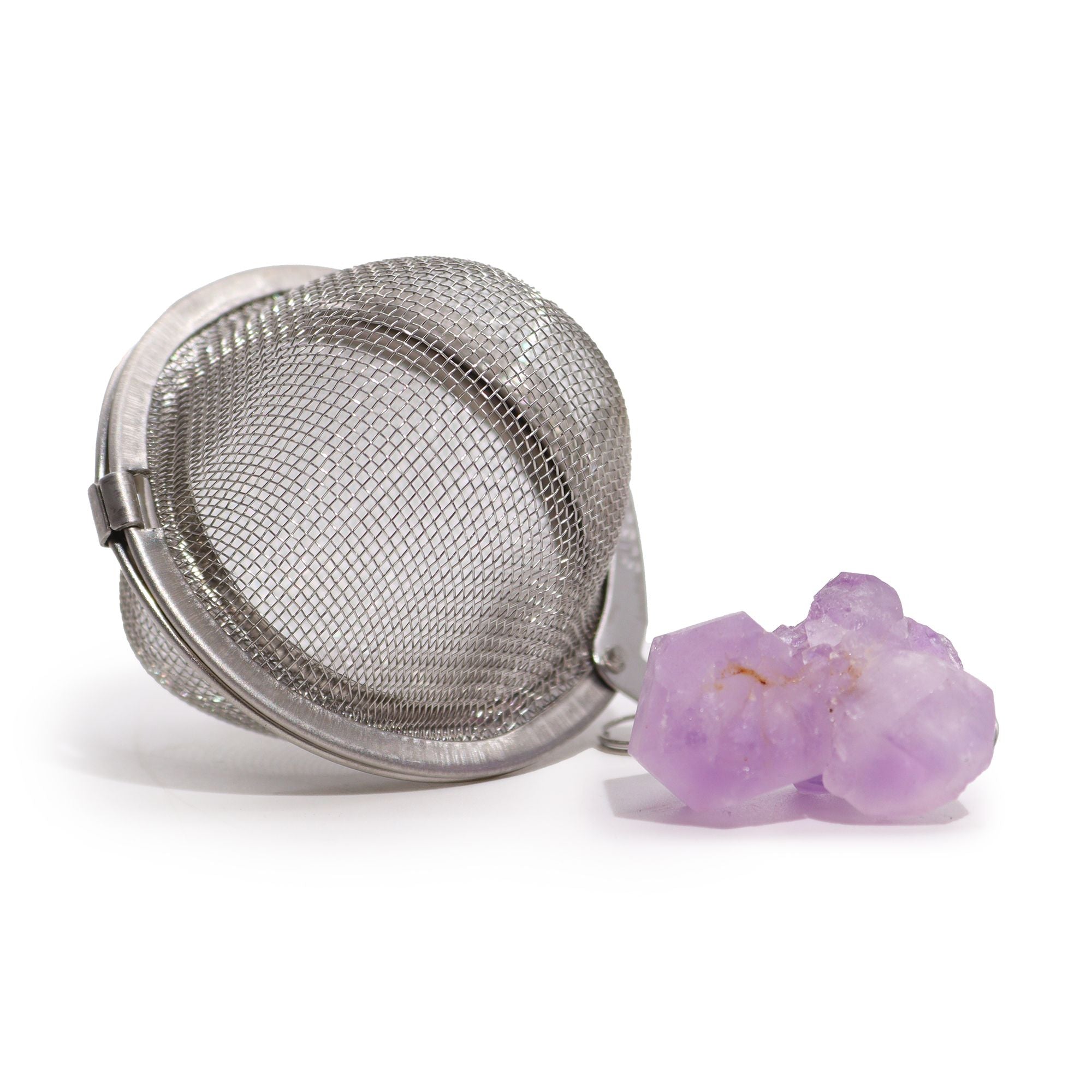 Infusor de Chá com Pedra Natural em Cristal Bruto – Drusa de Ametista