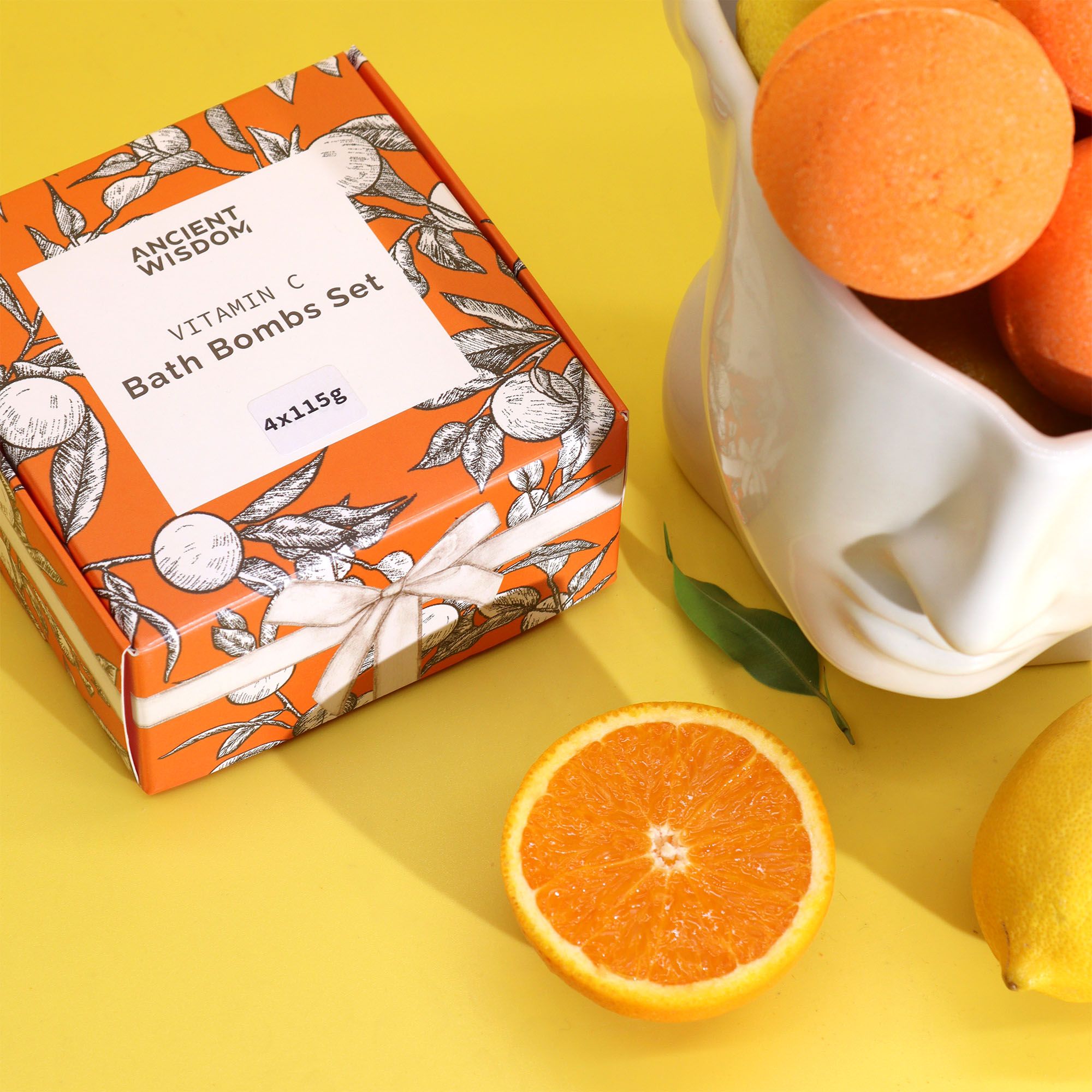 Set de 4 Bombas de Banho de Vitamina C - Aromaterapia