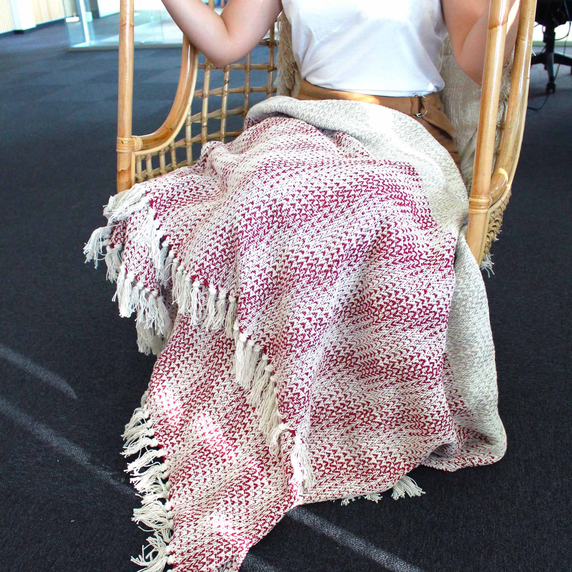 Manta Boho Conforto Ruby Bicolor