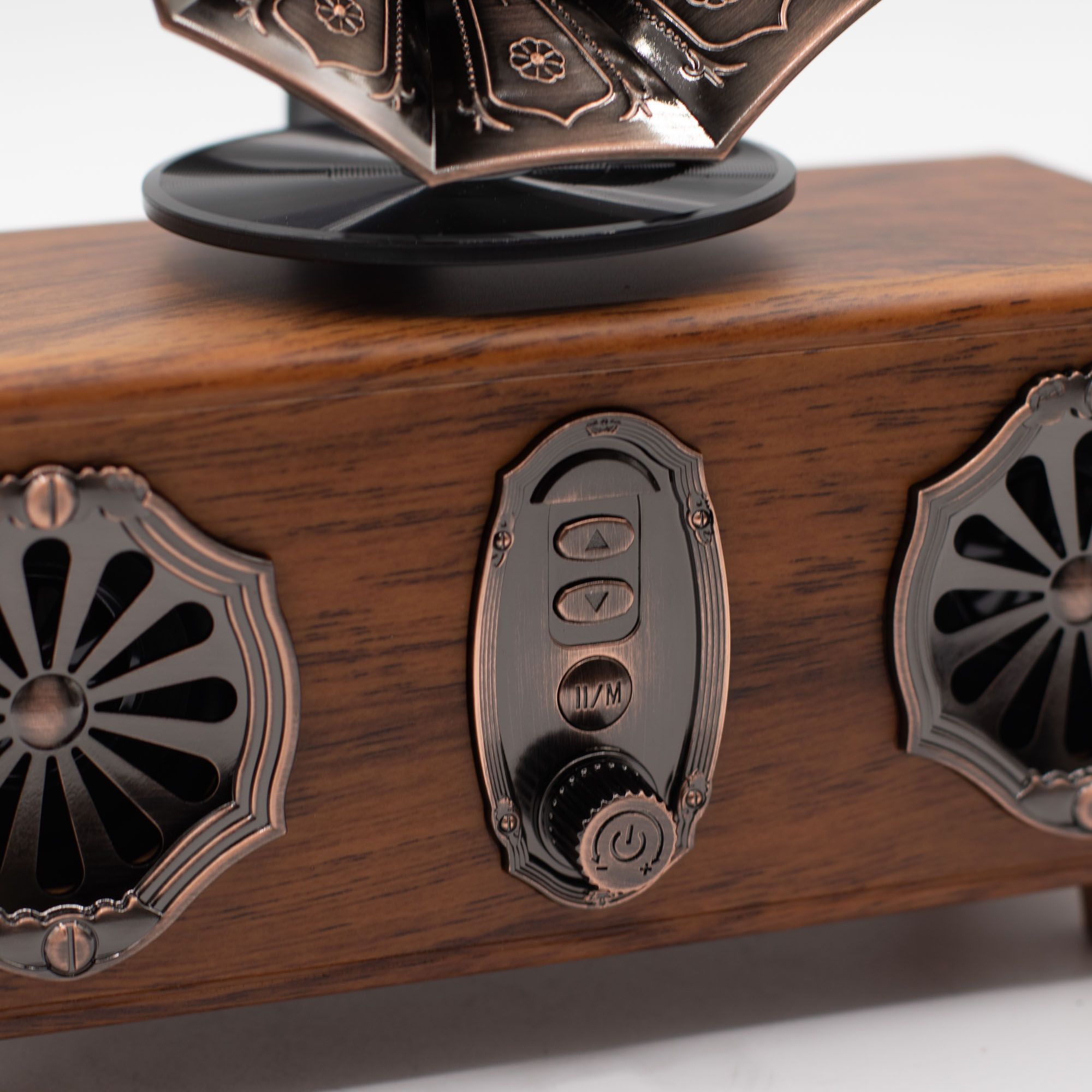 Coluna de Som Retro Gramofone Duplo Mini Bluetooth
