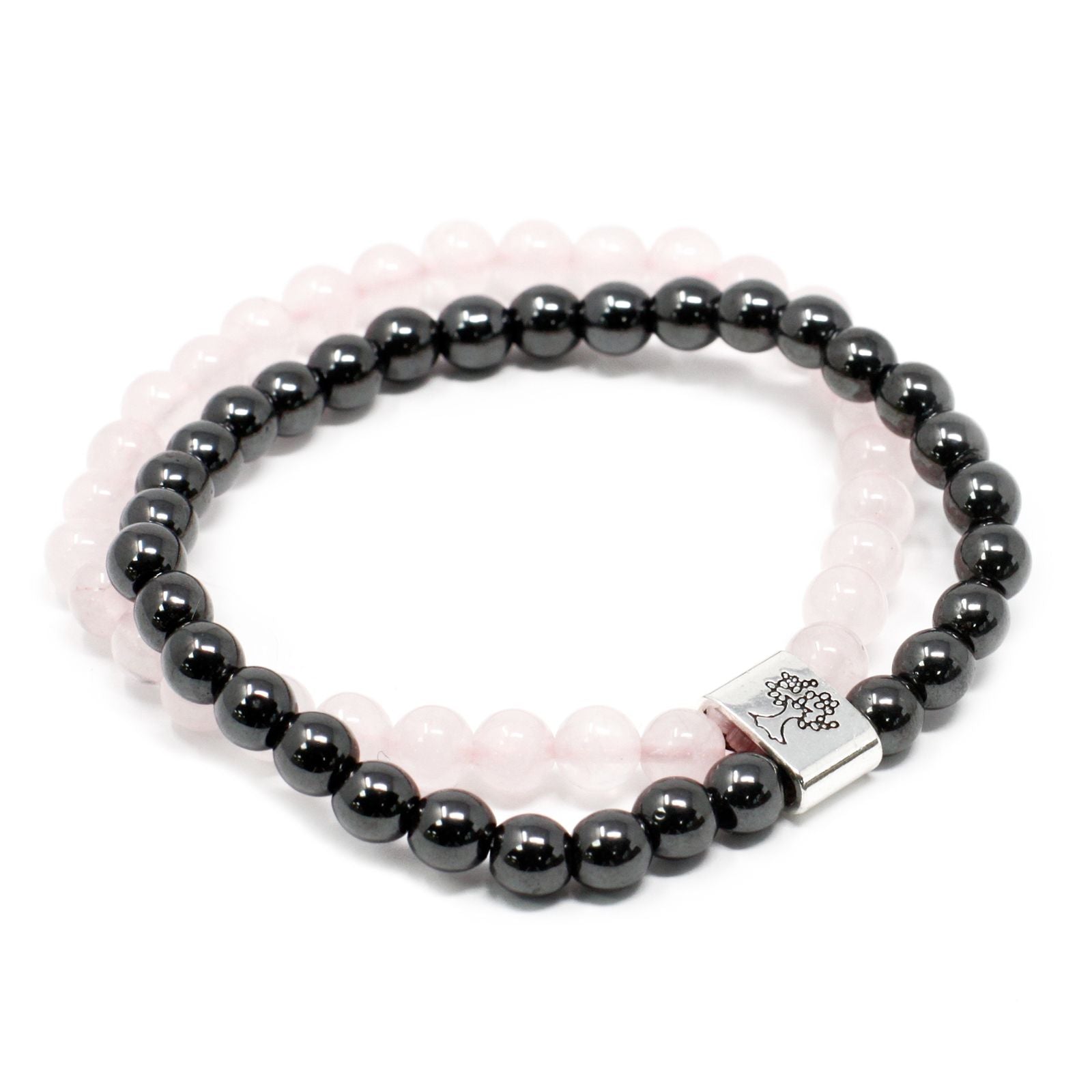 Magnetic Bracelet in Natural Stones - Rose Quartz