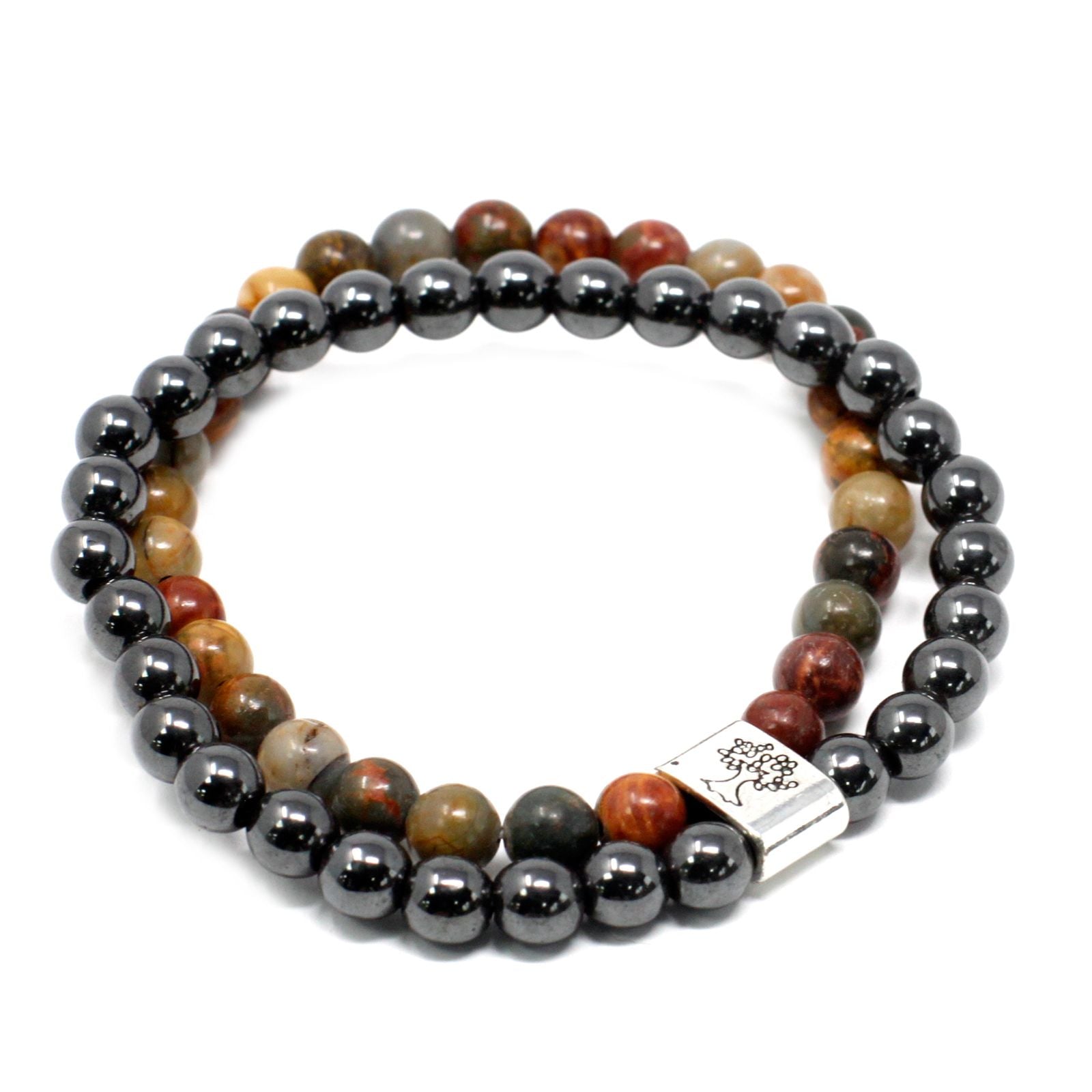 Pulseira Magnética em Pedras Naturais – Jaspe Picasso