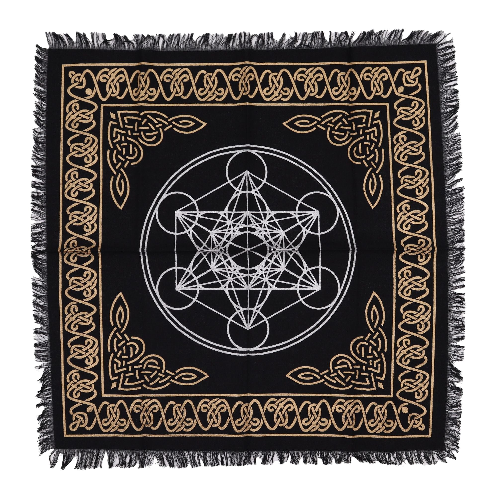 Toalha de Altar Esotérica com Franjas Chakras