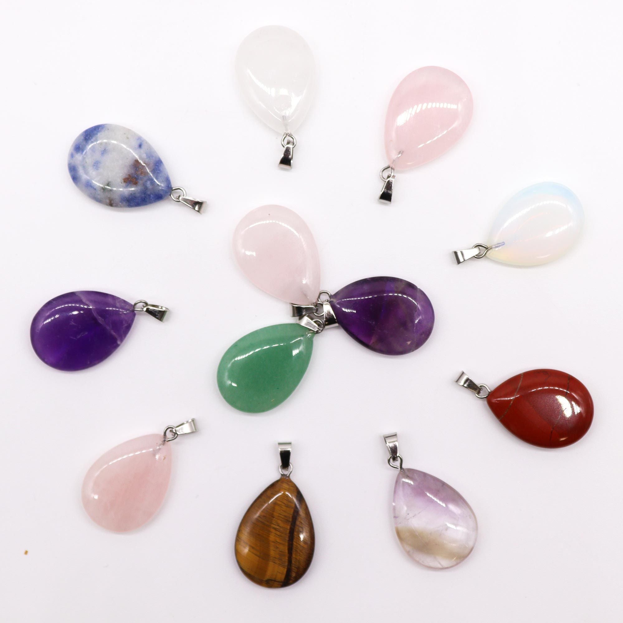 Pendentes de Gema em Lágrima - 25x18mm