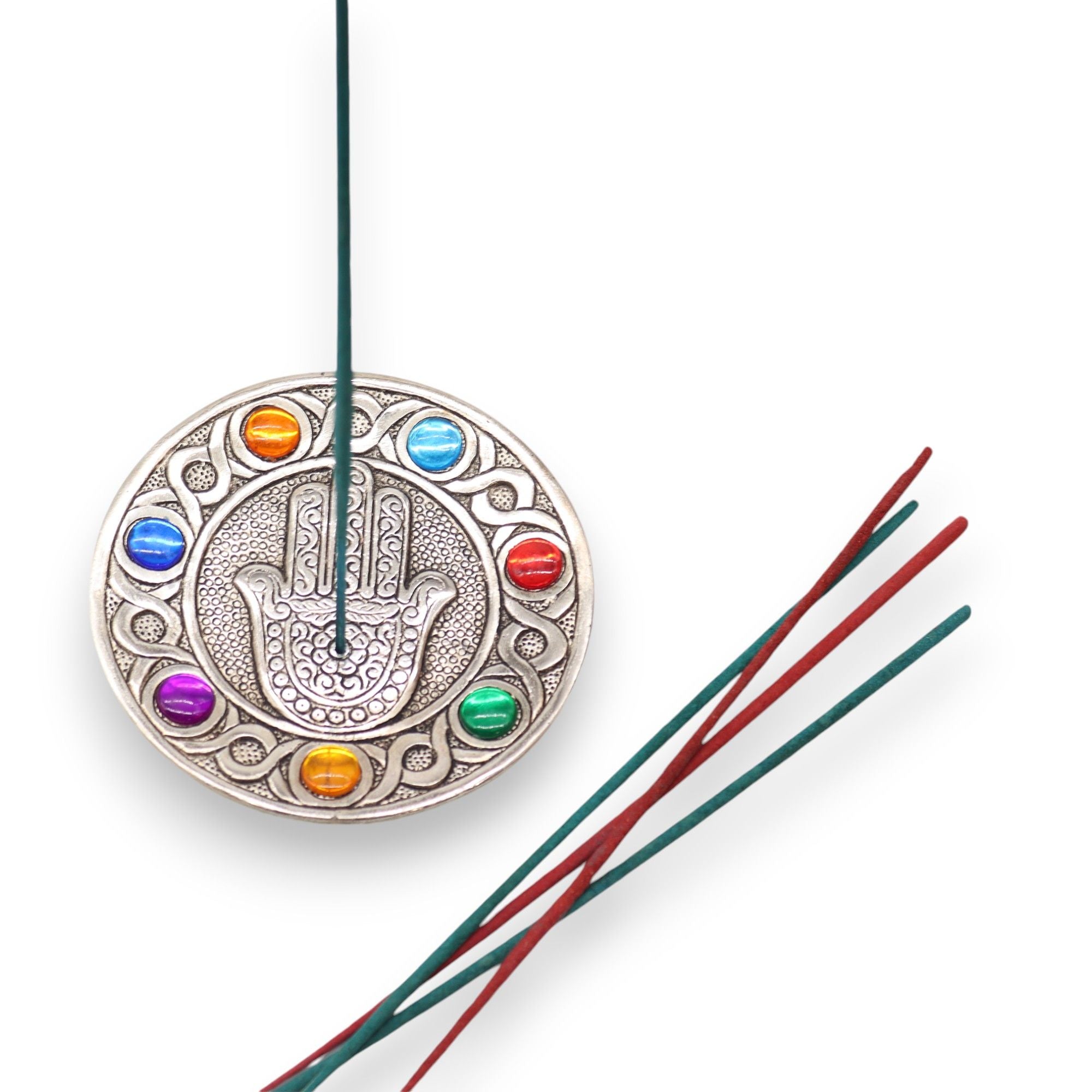 Suporte de Incenso Hamsa Sete Chakras