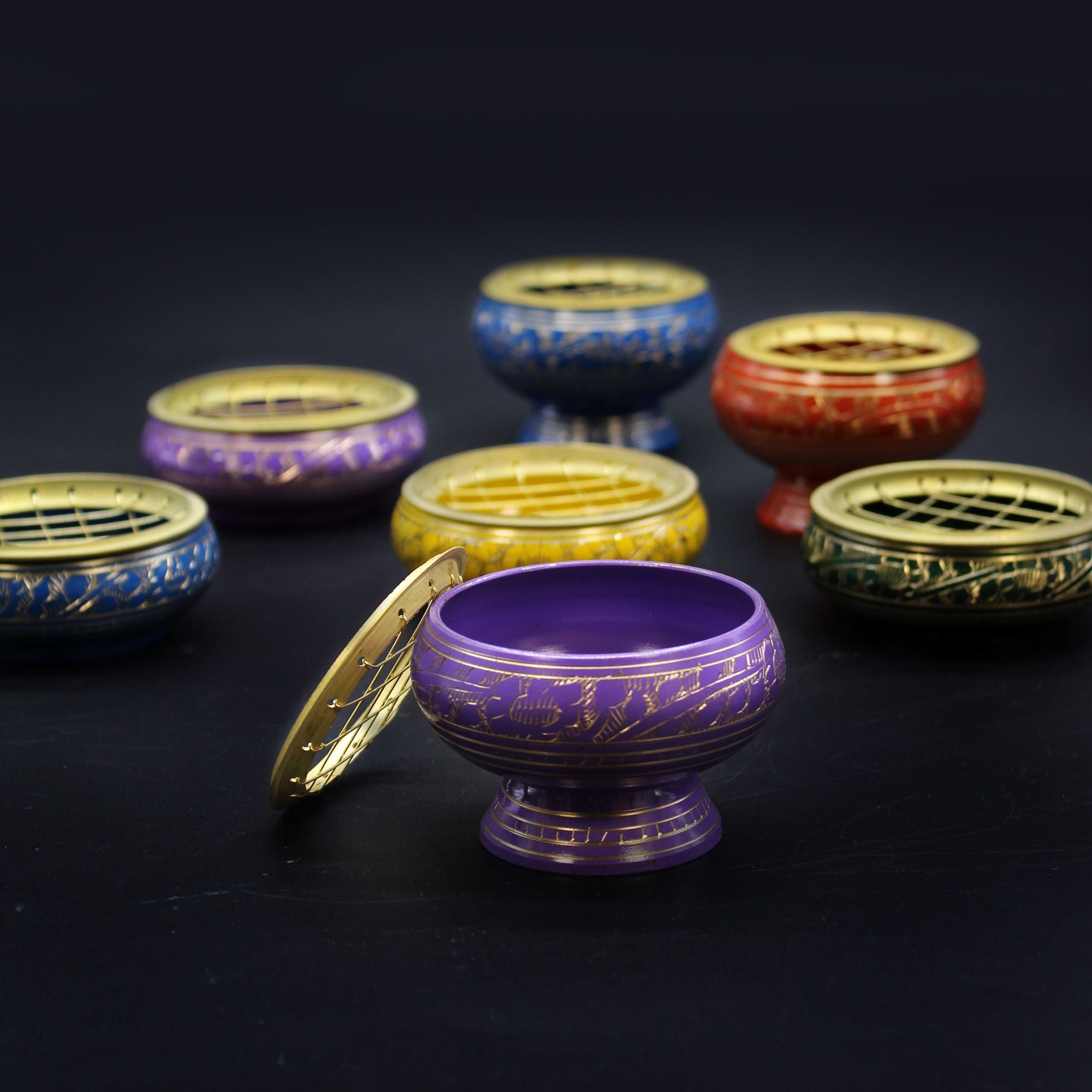 High Chalice for Incense Charcoal Throat Chakra