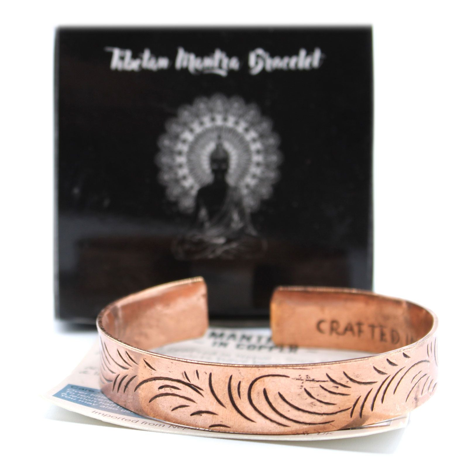 Pulseira Tibetana em Cobre – Remoinhos Tribais Largos