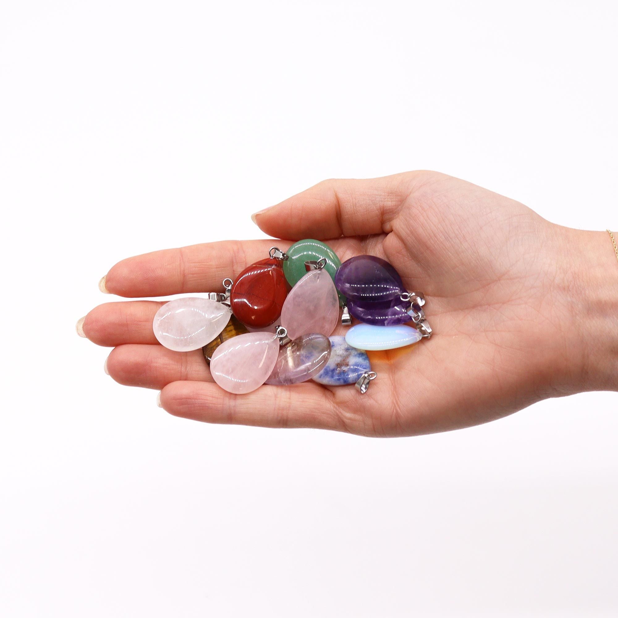 Pendentes de Gema em Lágrima - 25x18mm