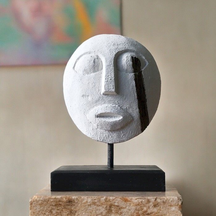 Máscara Decorativa Tribal de Timor – Branca