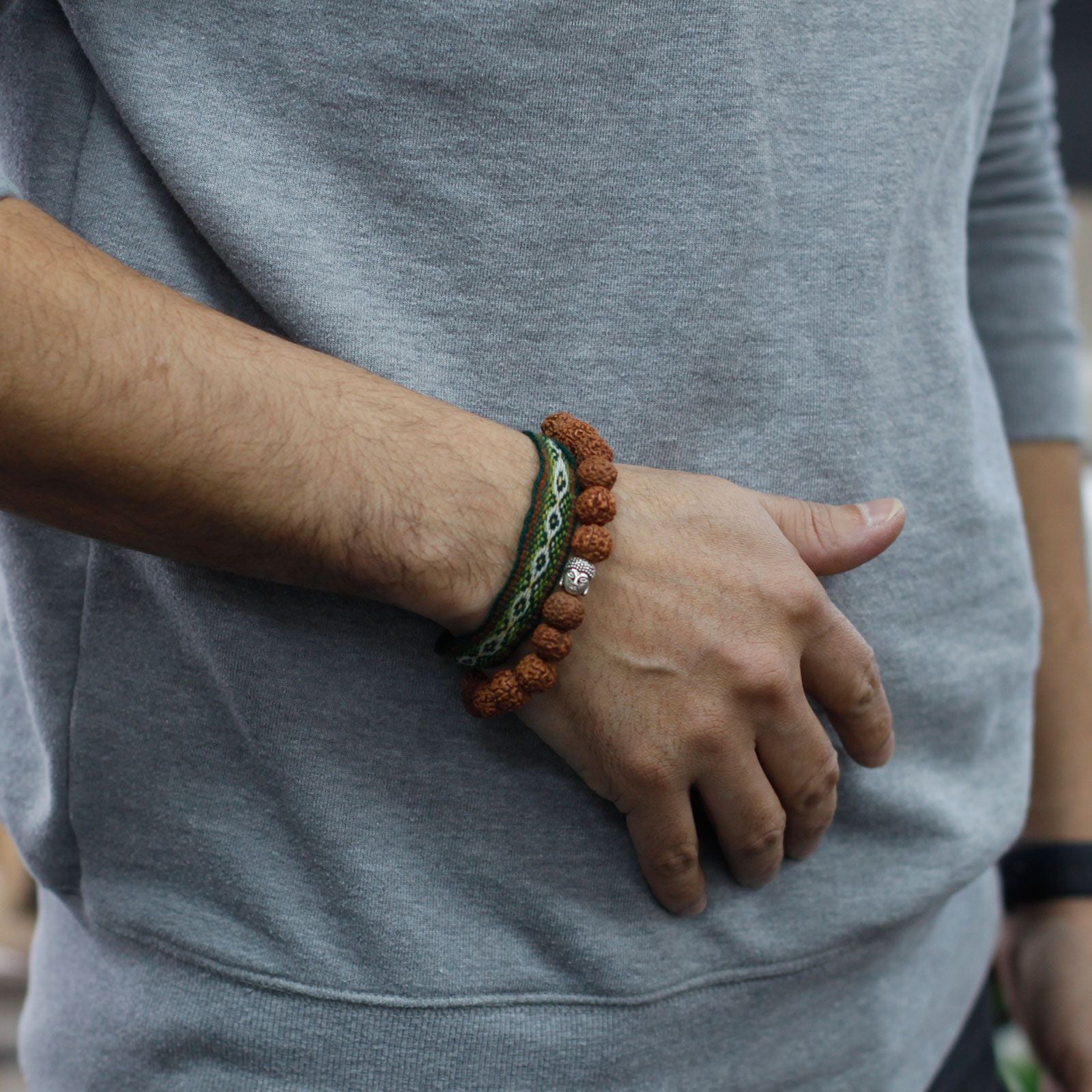 Pulseira Rudraksha Buda Japa Mala - Castanho