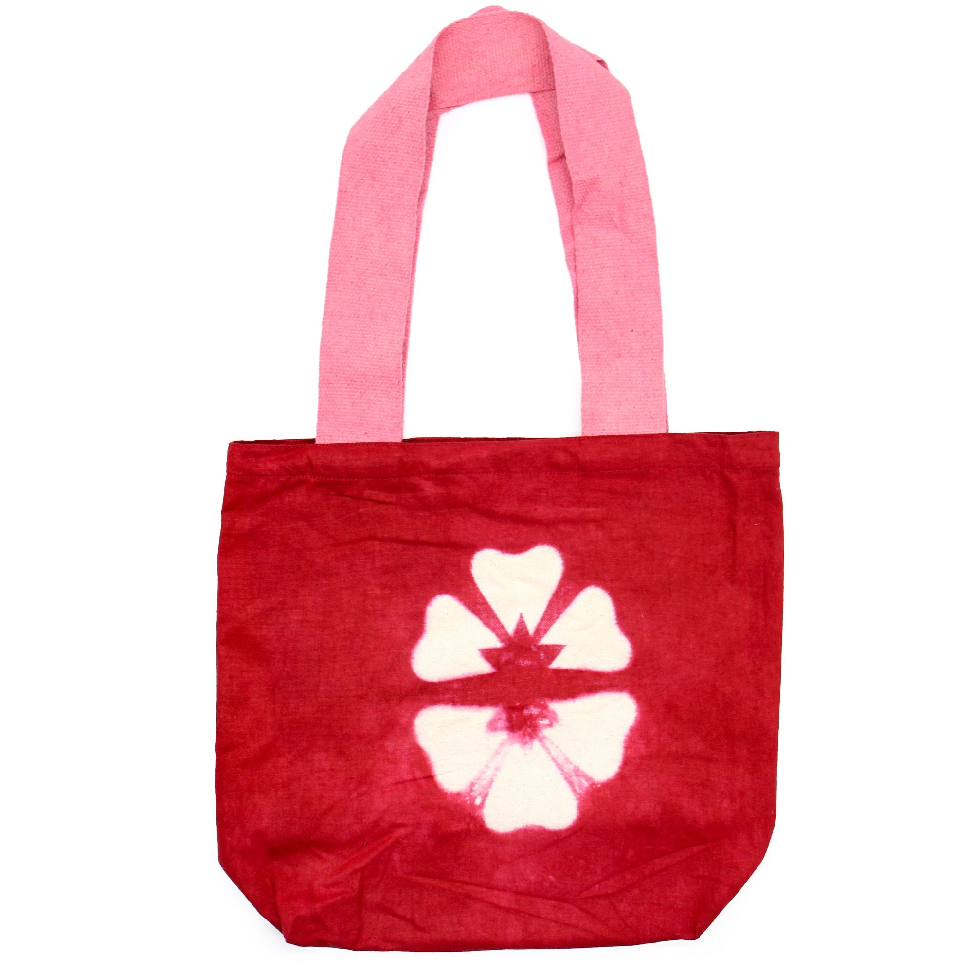 Bolsa de Algodão Natural Tie Dye - Flor Granada - Alça Rosa