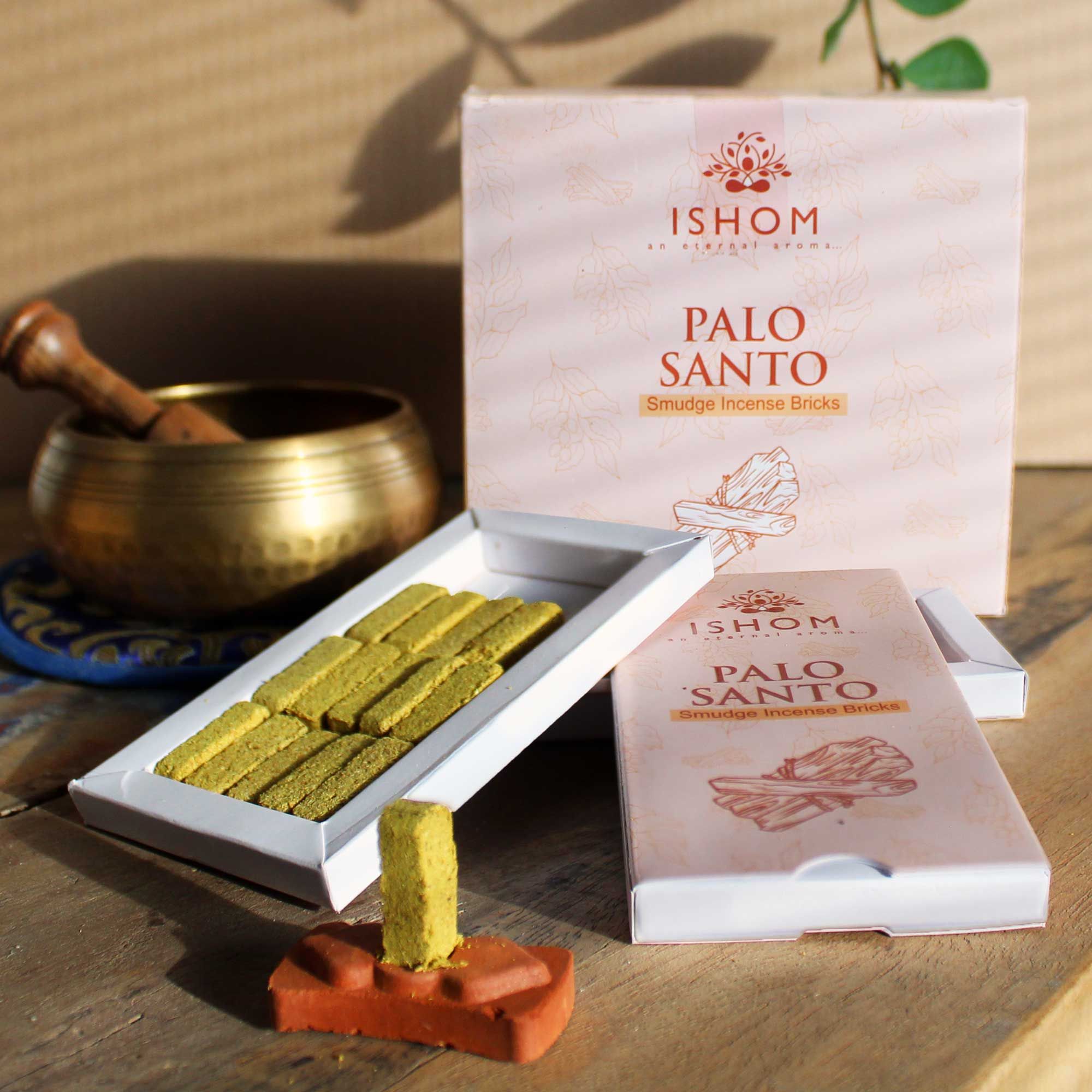 Conjunto de 15 Blocos de Smudge Natural e Queimador Pau Santo