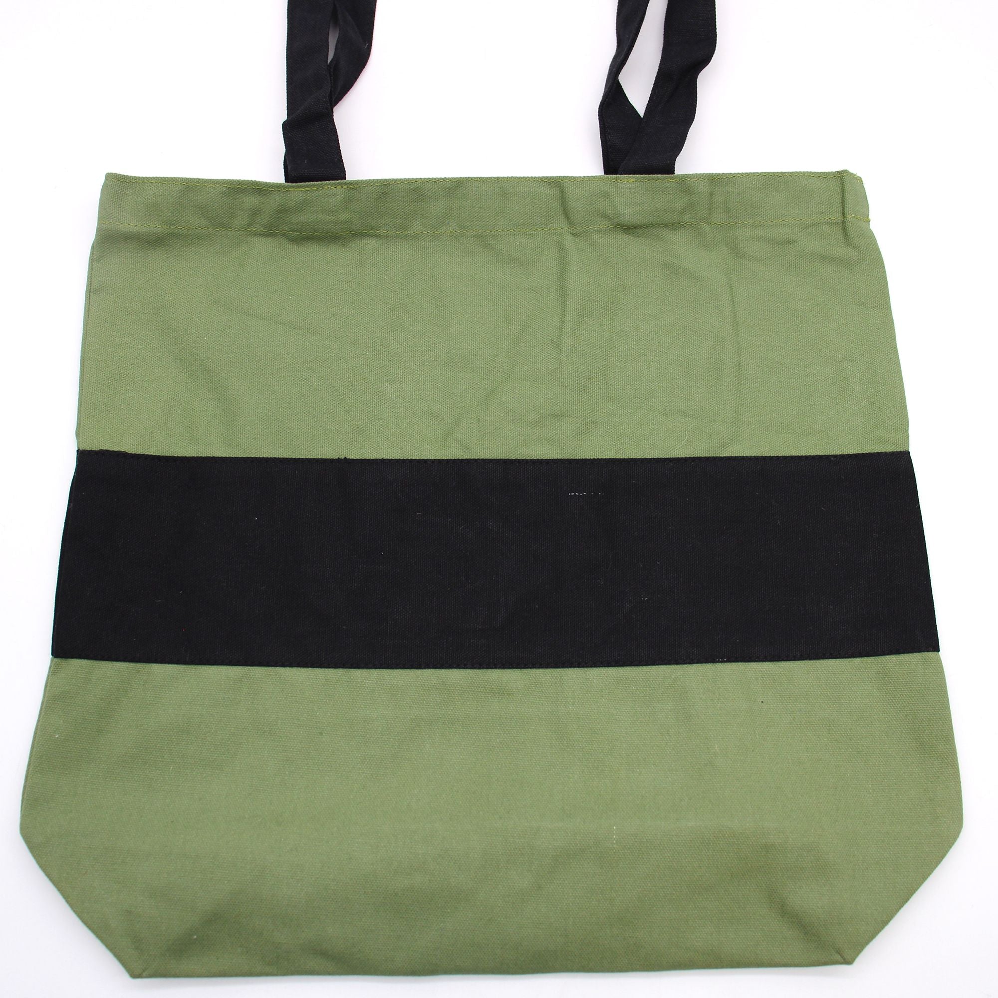 Bolsa de Algodão Dois Tons - Verde e Preto