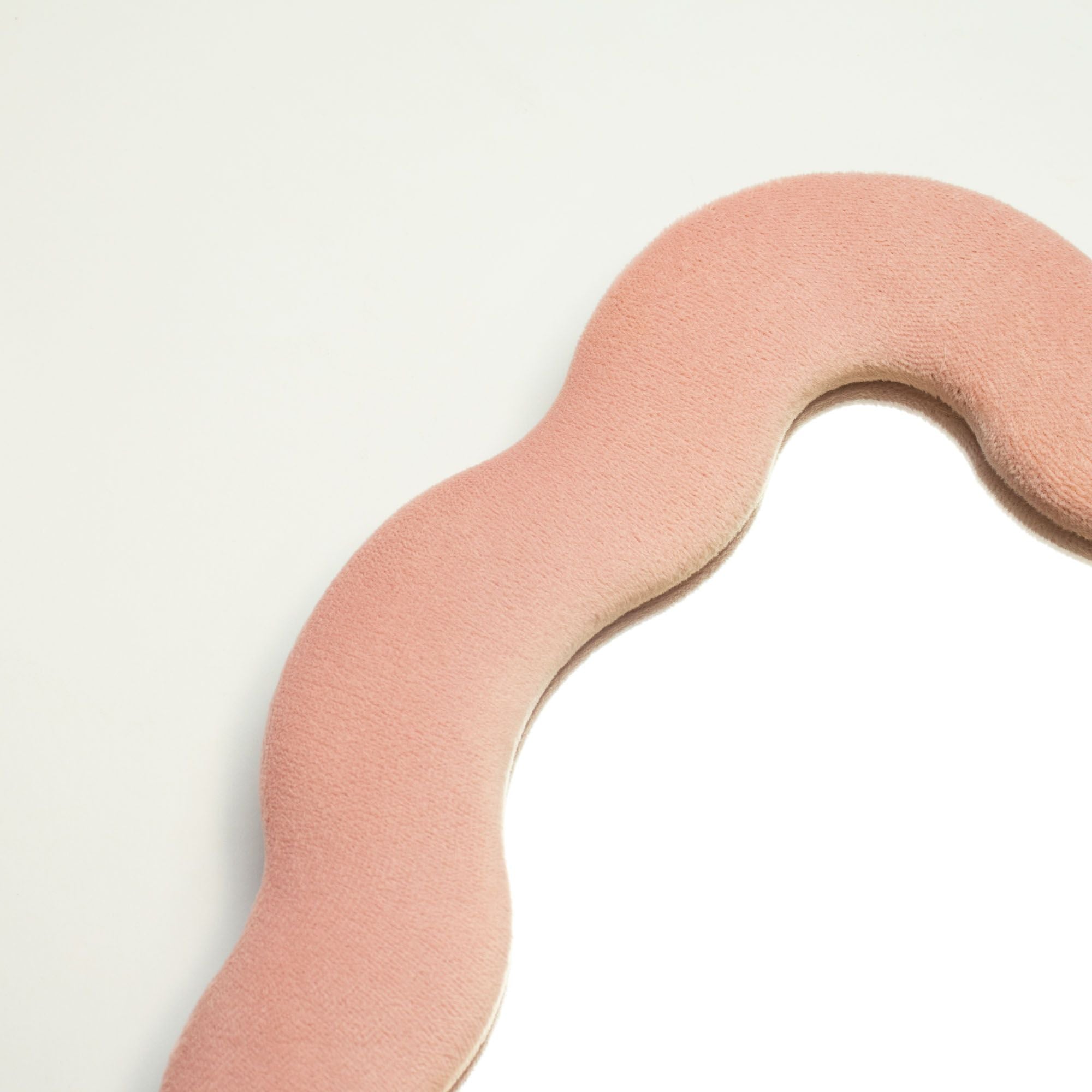 Espejo Ondulado Forma Guijarro Cuadrado Rosa Suave