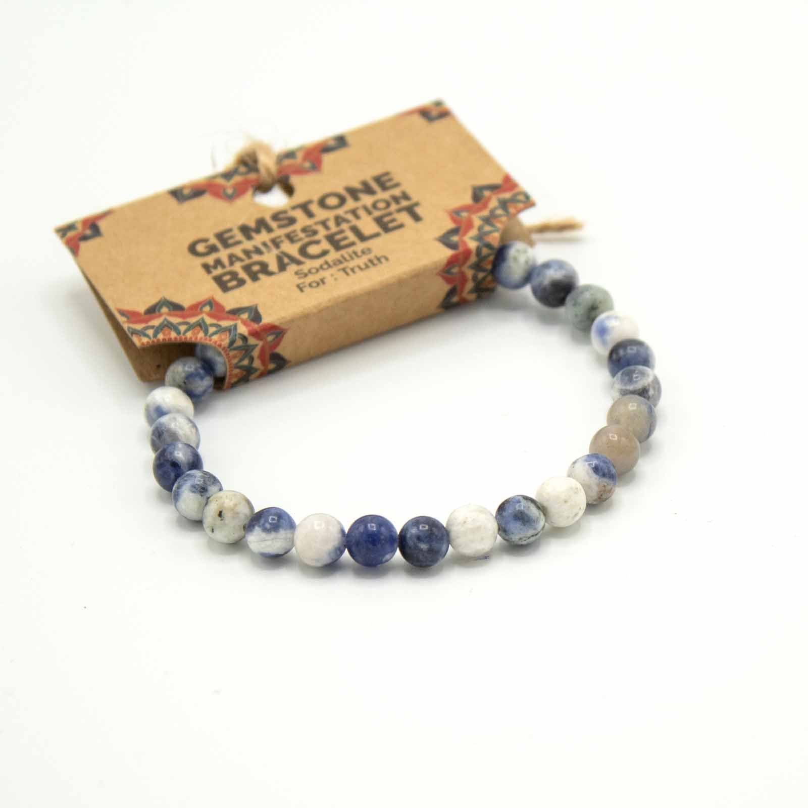 Natural Stone Manifestation Bracelet – Sodalite – Truth