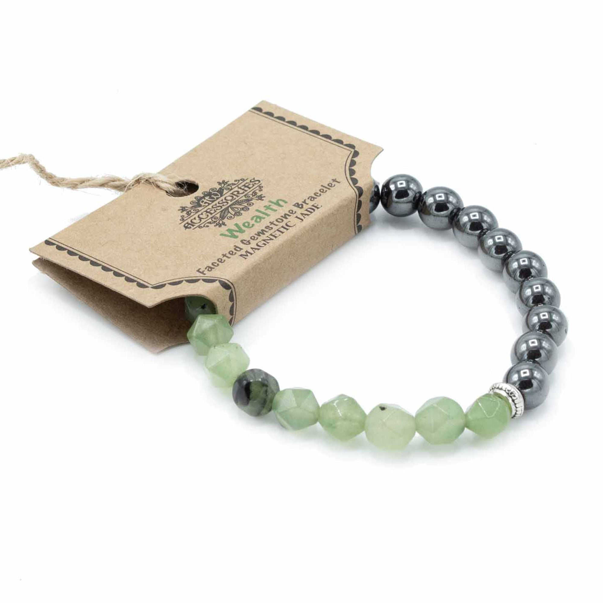 Pulseira Magnética em Pedra Natural Entalhada – Jade