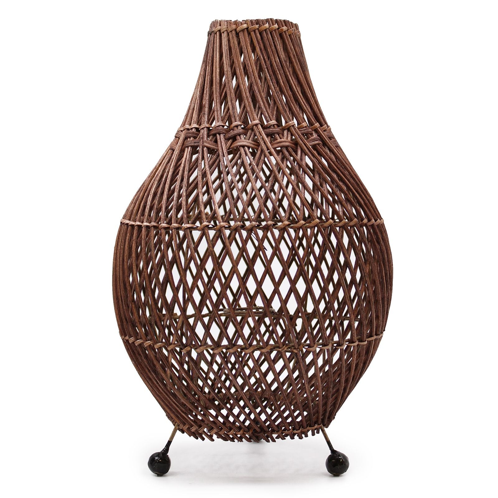 Lâmpada de Mesa em Rattan – Castanho Escuro
