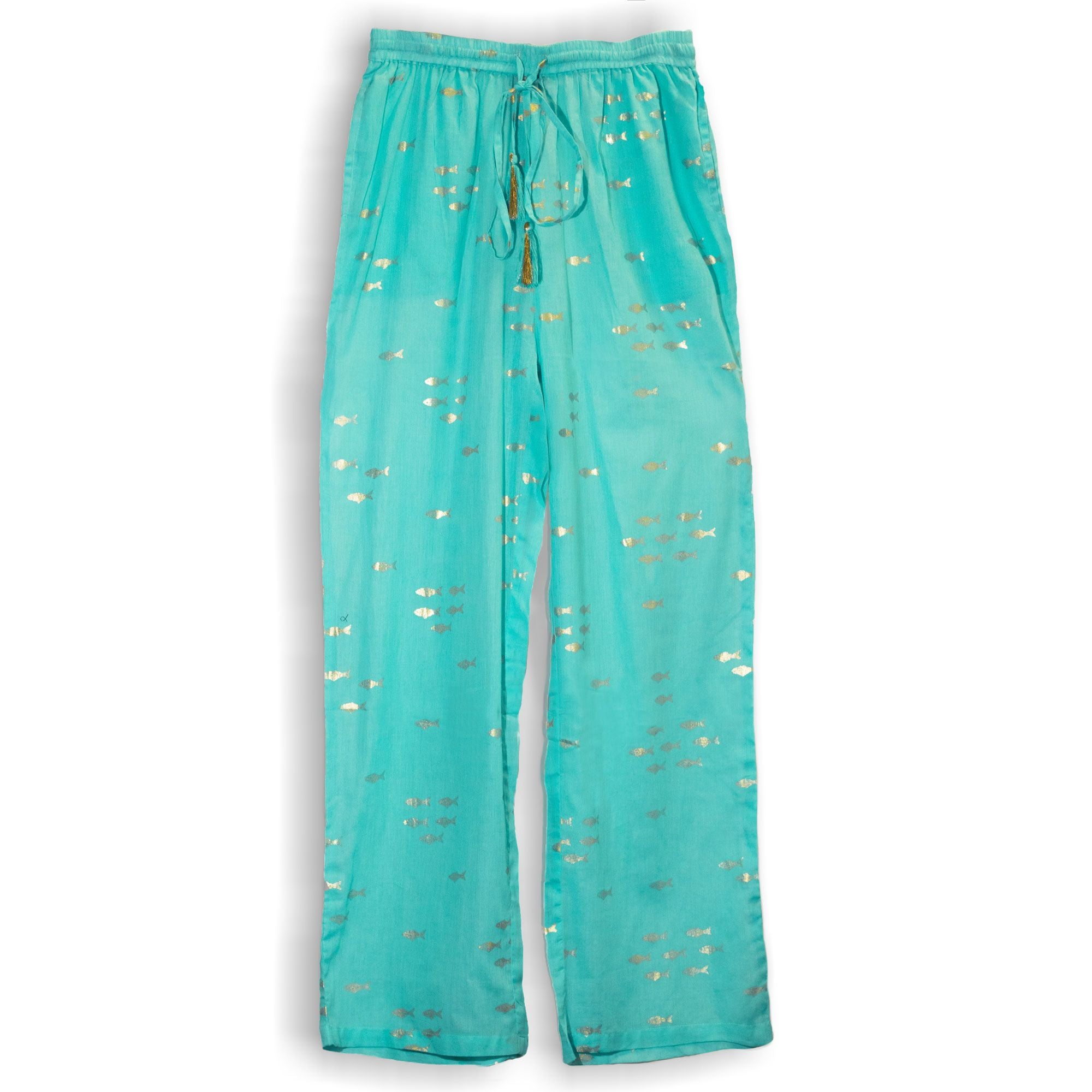 Calças Nomad Sari Mediterrâneo M/L - Peixes Turquesa e Dourado