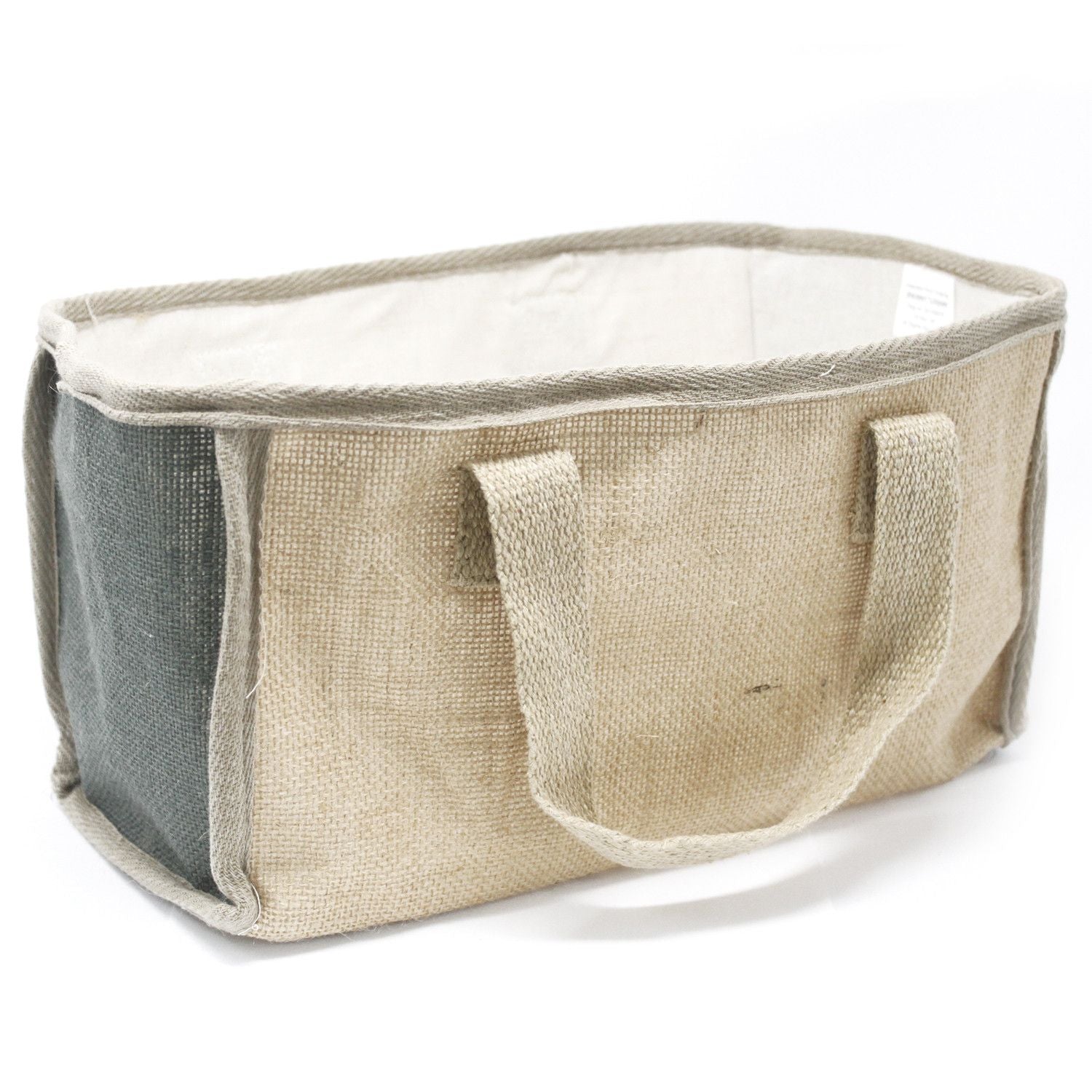 Cesto Grande de Juta - 33x18x20 cm - Cinza