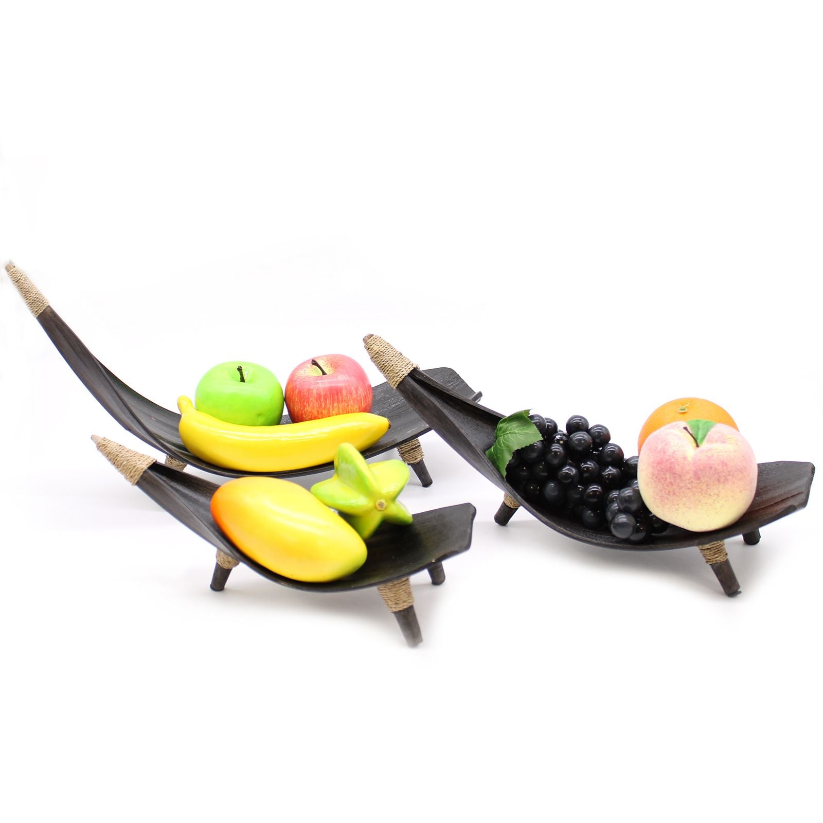 Conjunto de fruteiras em folha de coco – Chocolate