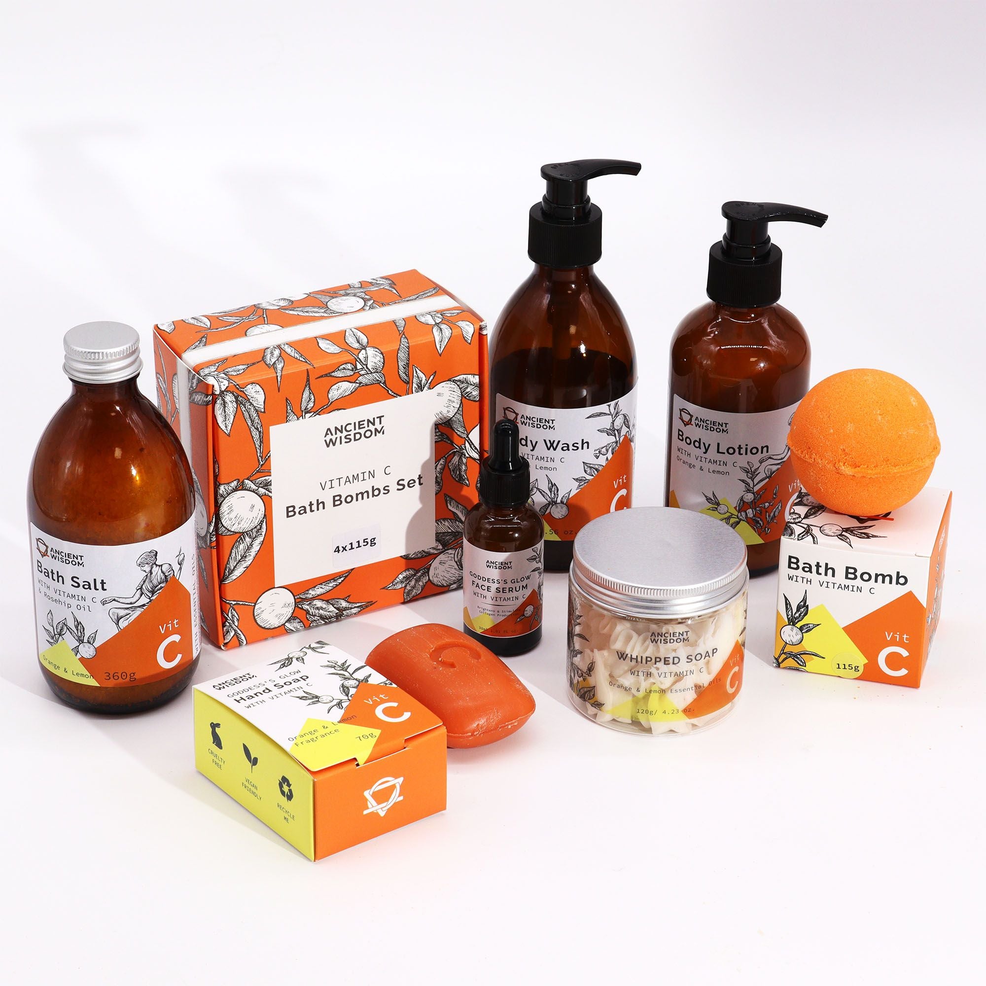 Set de 4 Bombas de Banho de Vitamina C - Aromaterapia