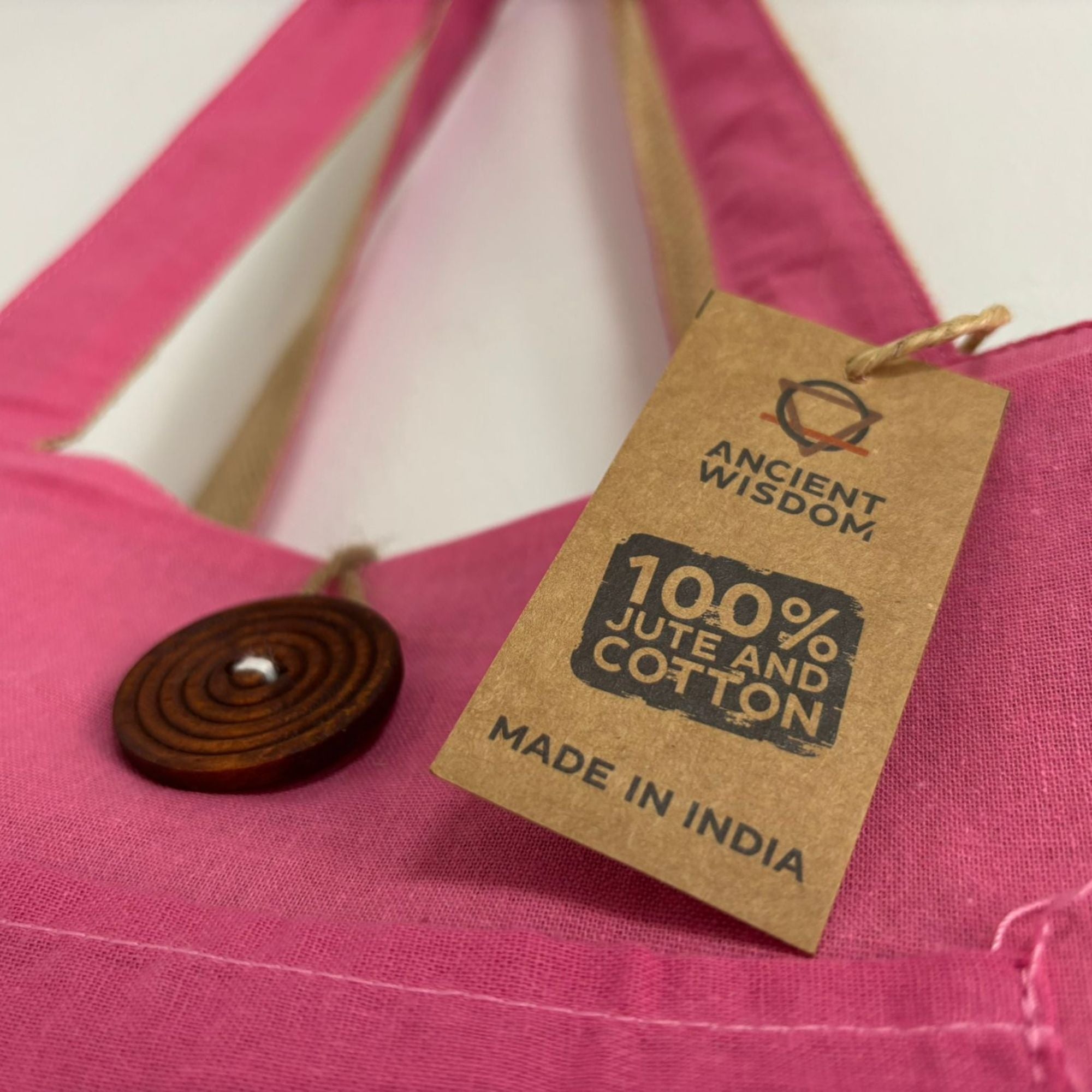 Bolsa Grande Reversível de Juta e Algodão - Rosa