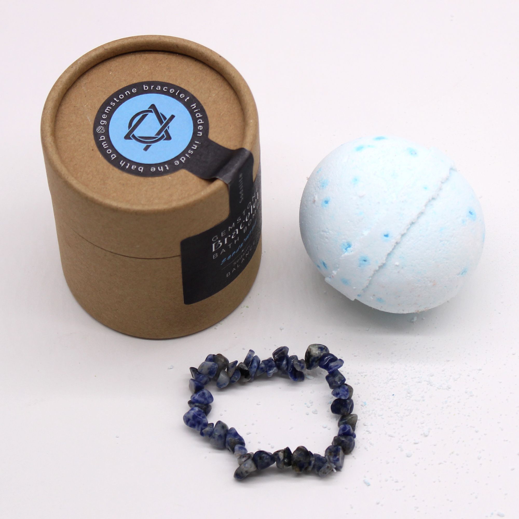 Bomba de Baño con Pulsera de Piedra Natural - Sodalita