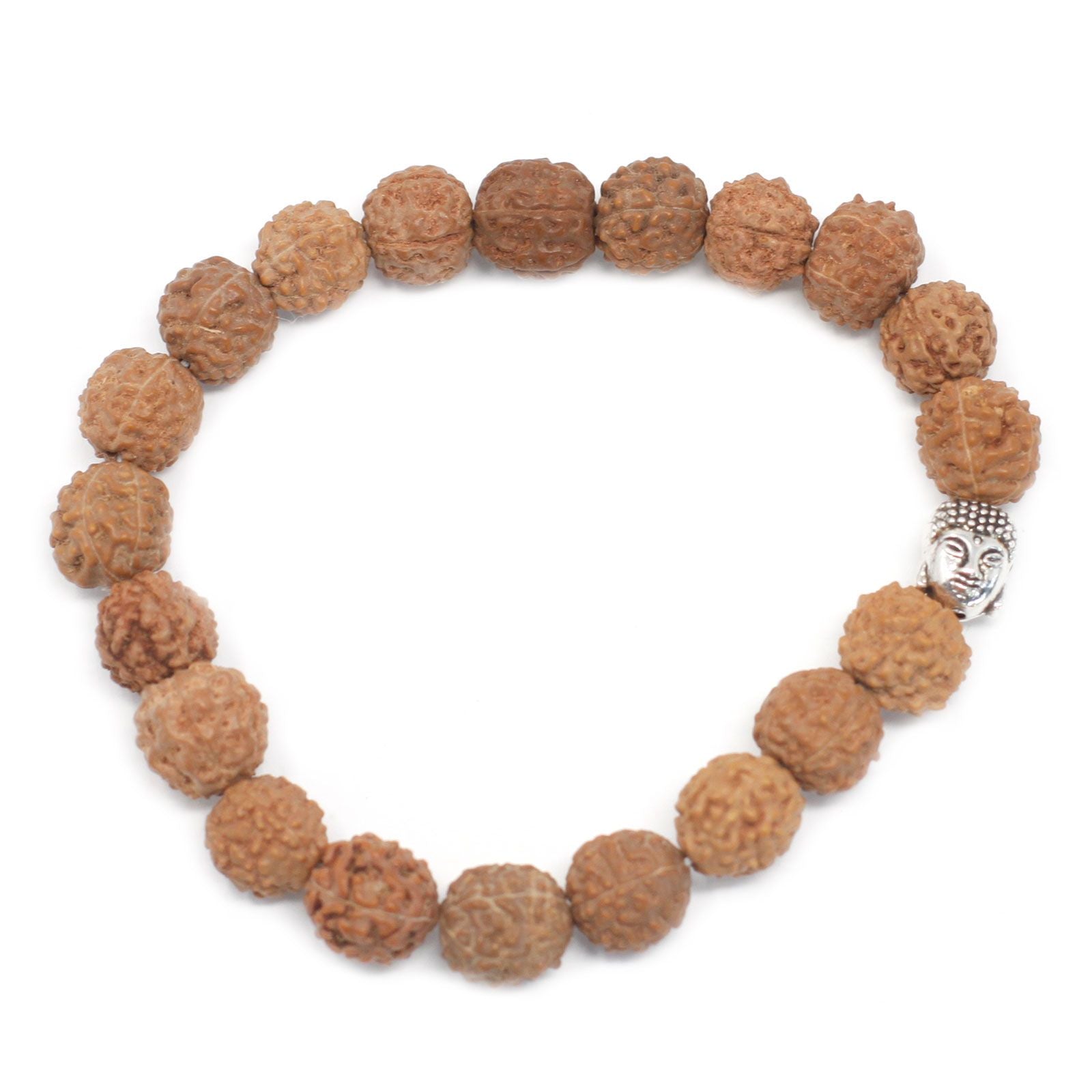 Pulseira Rudraksha Buda Japa Mala - Natural