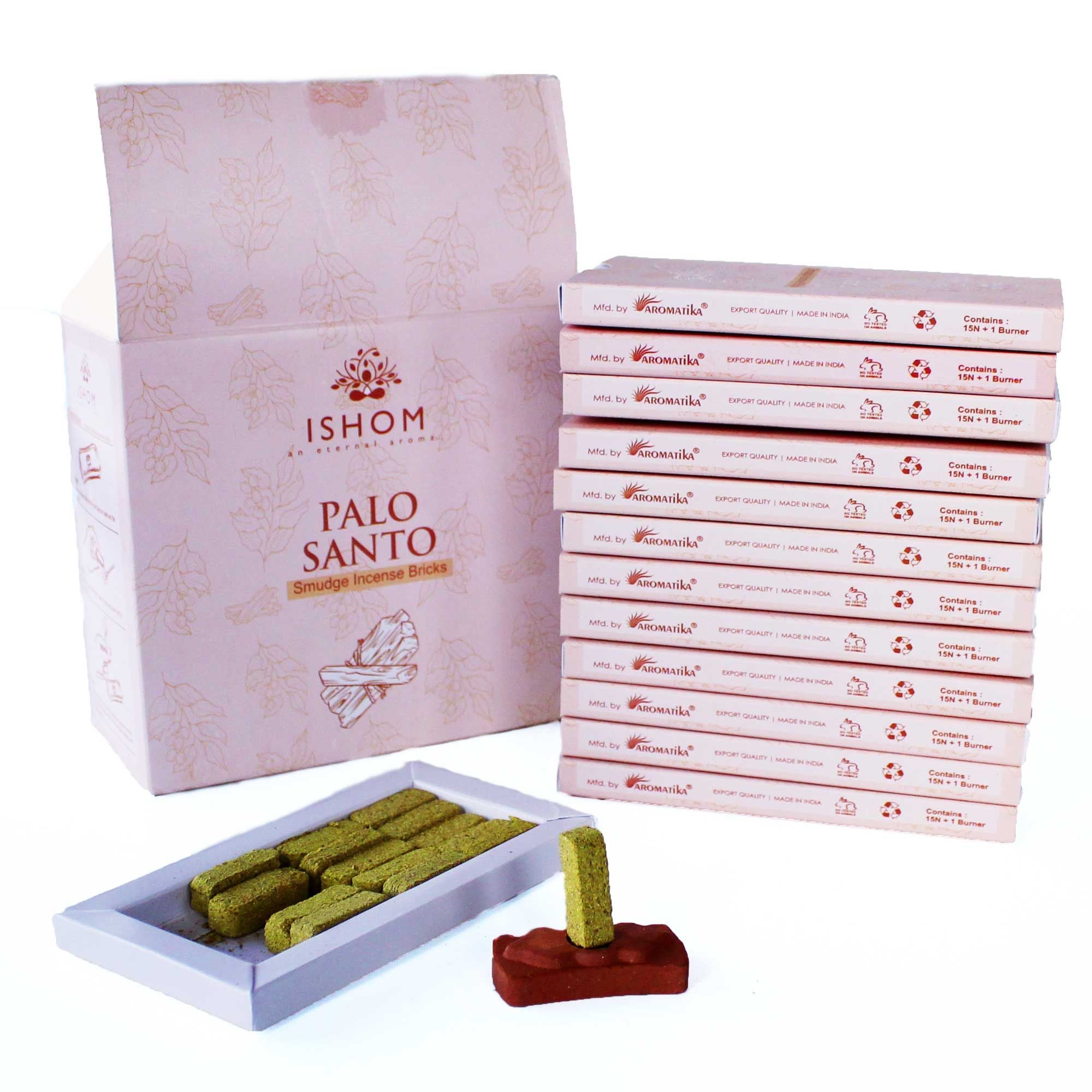 Conjunto de 15 Blocos de Smudge Natural e Queimador Pau Santo