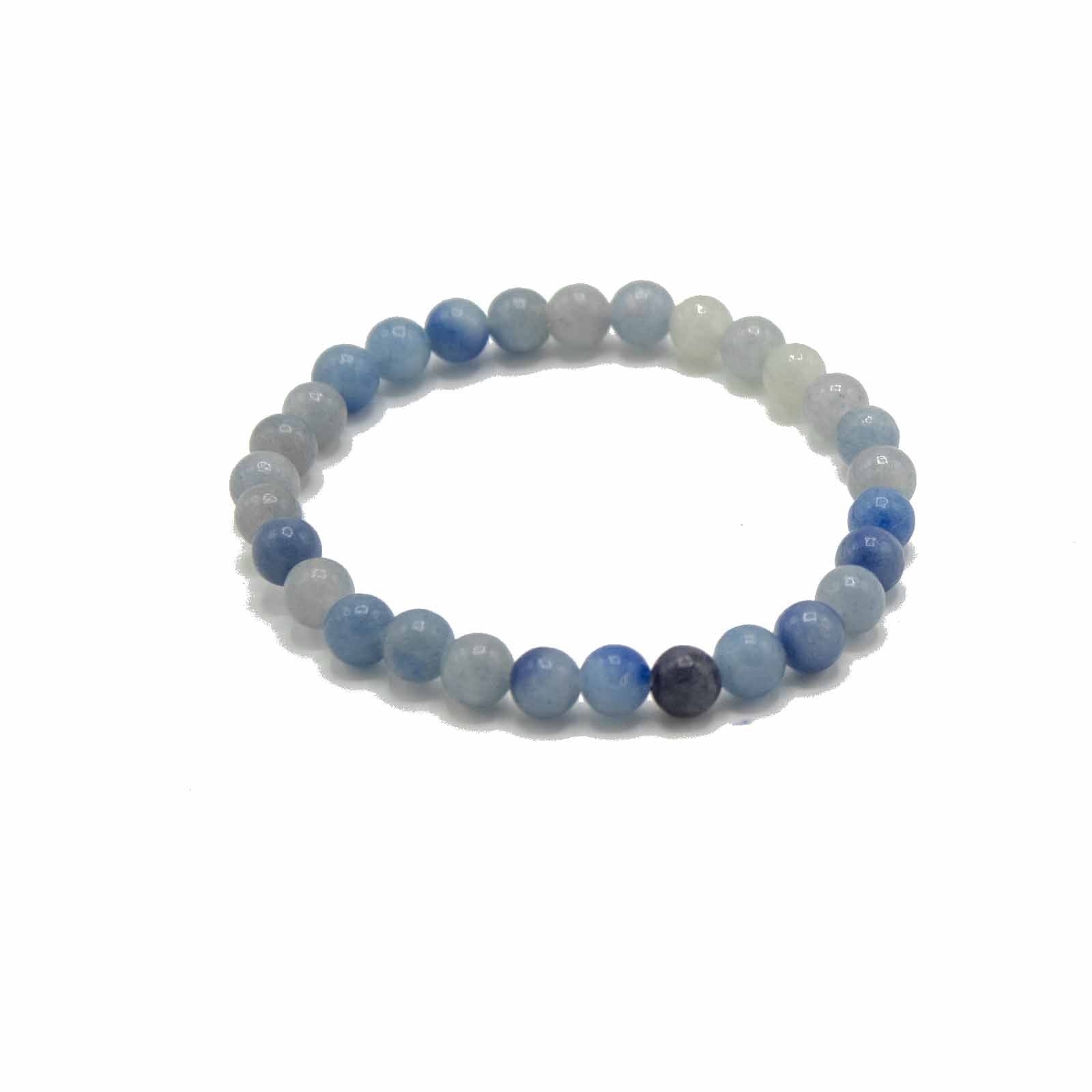 Natural Stone Manifestation Bracelet – Blue Lace Agate – Independence