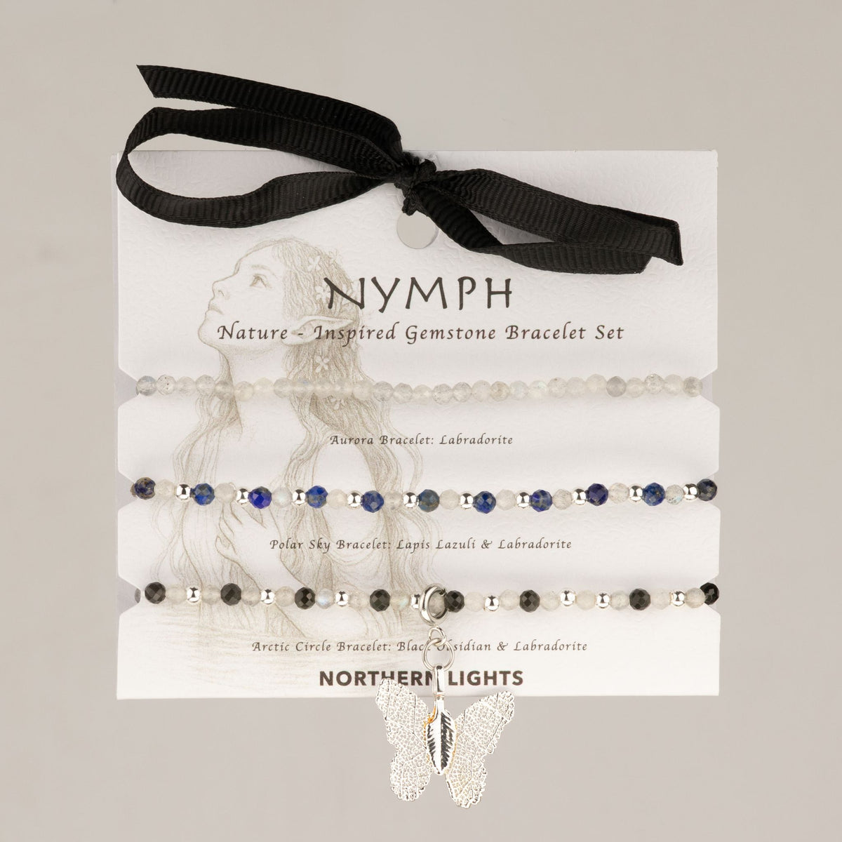 Conjunto de 3 Pulseiras Nymph Spirit com Pedras Naturais - Aurora Boreal