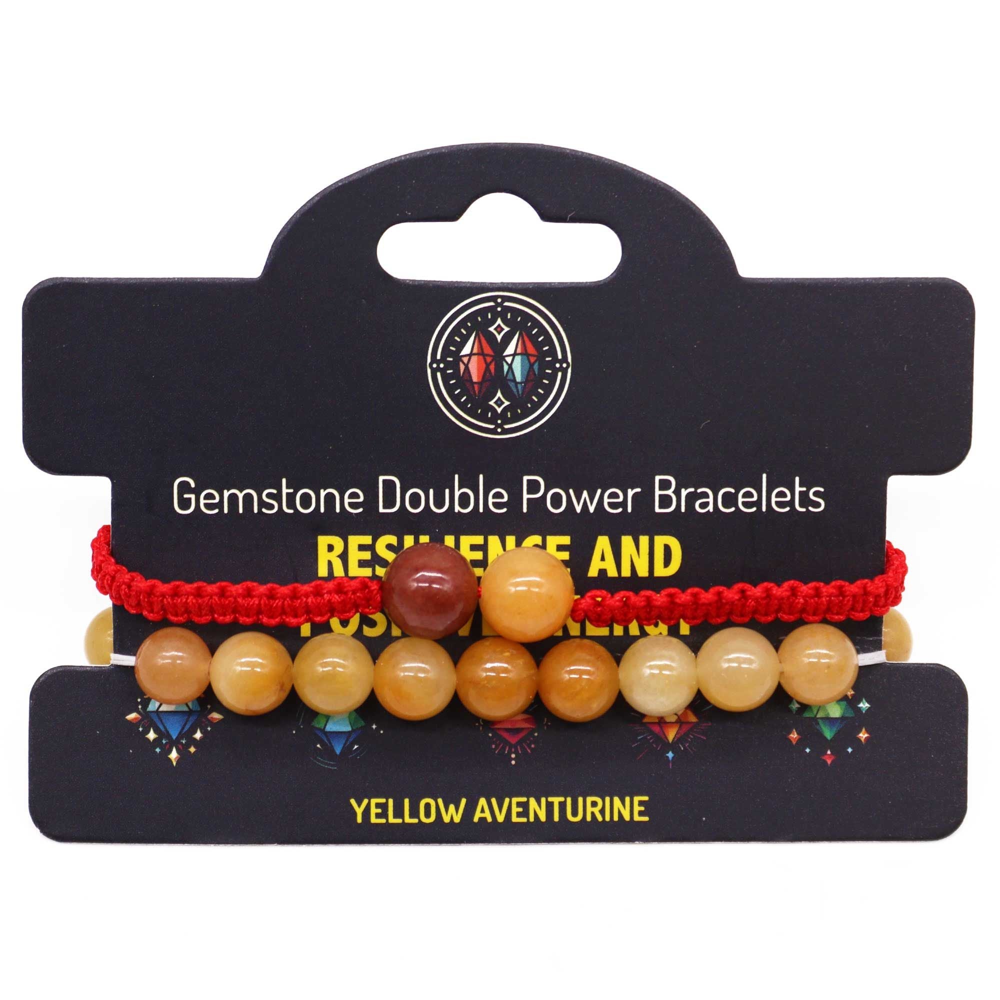 Set of Double Power Bracelets in Natural Stones – Yellow Aventurine