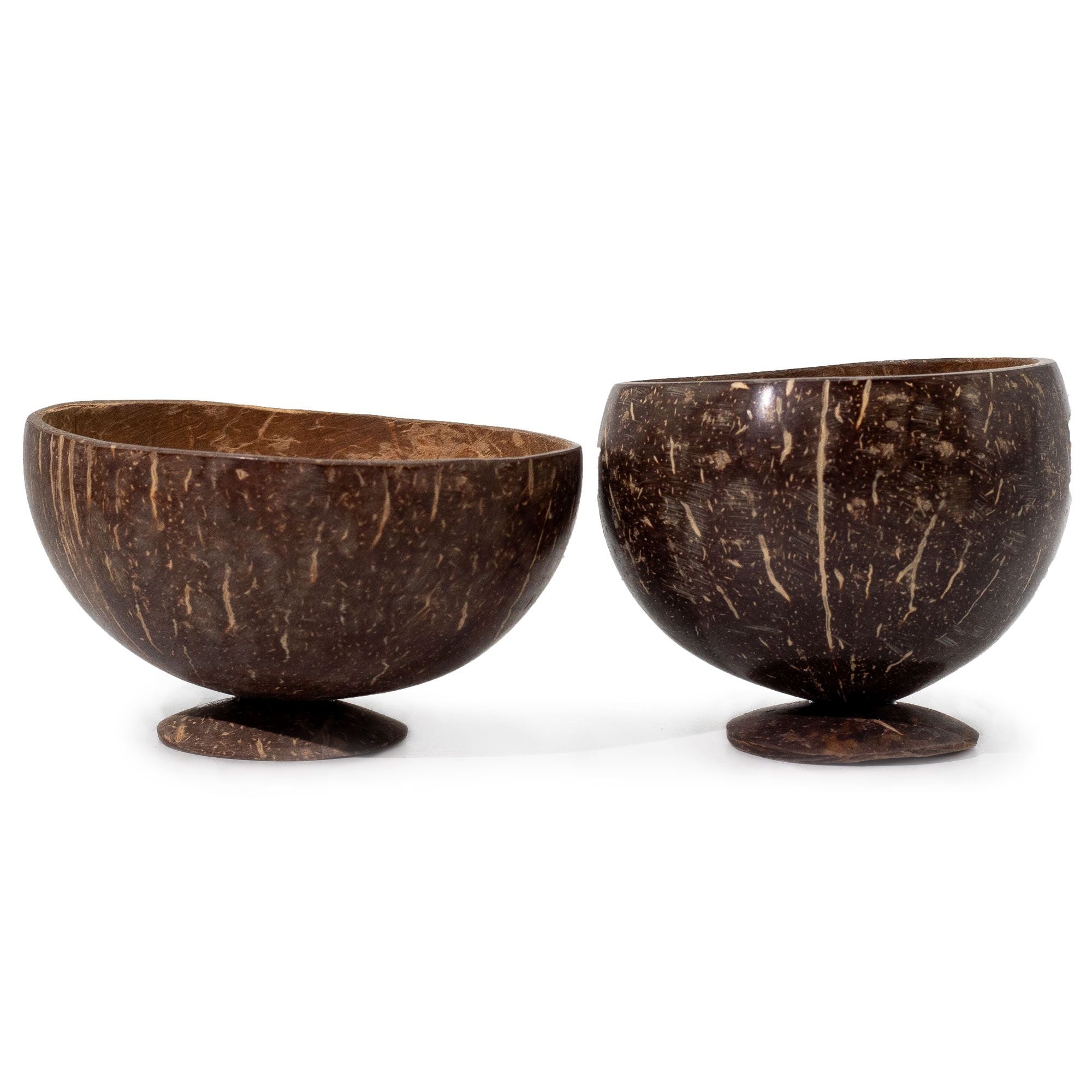 Medium natural coconut bowl on stand