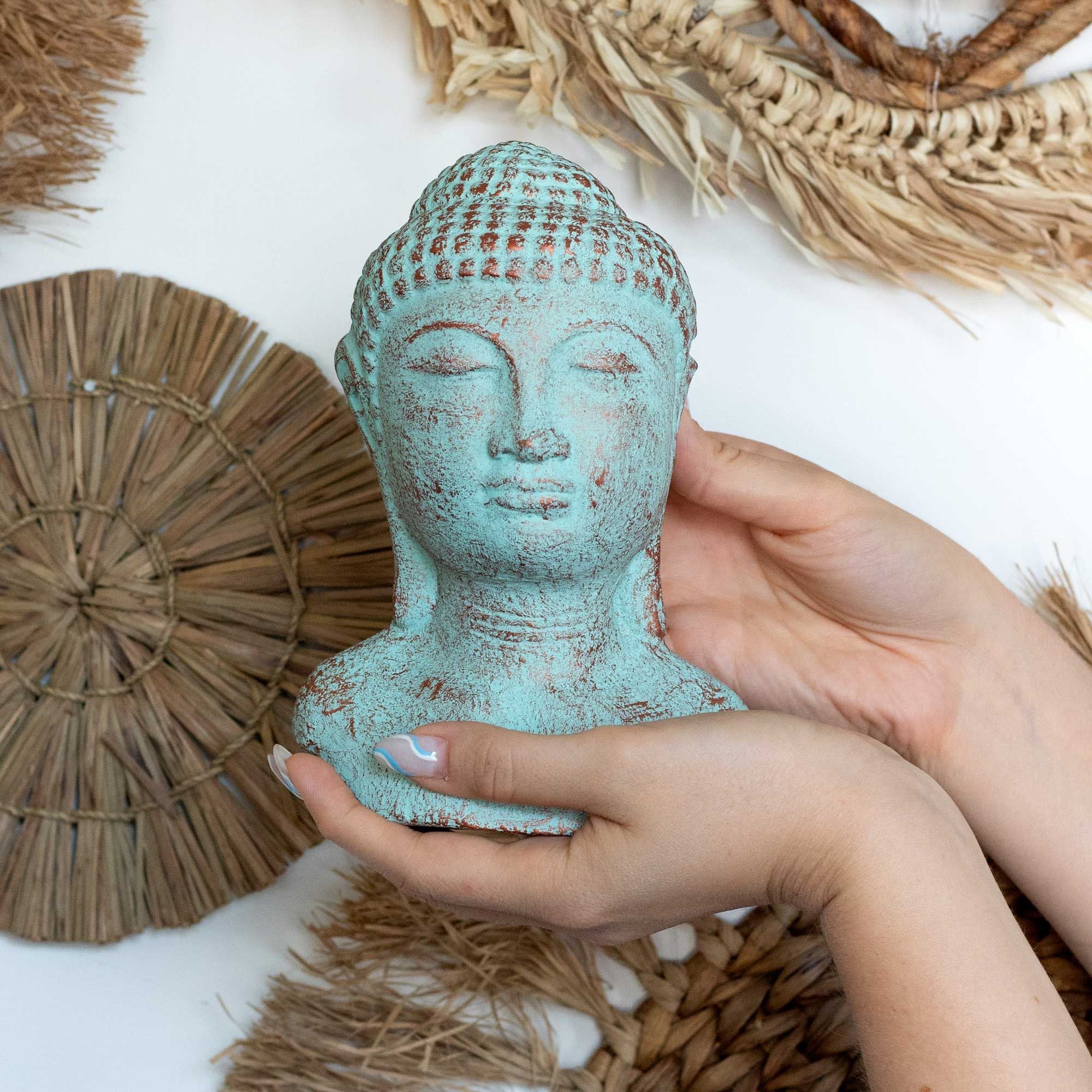 Cabeça de Buda Tranquilidade – Cobre Verde
