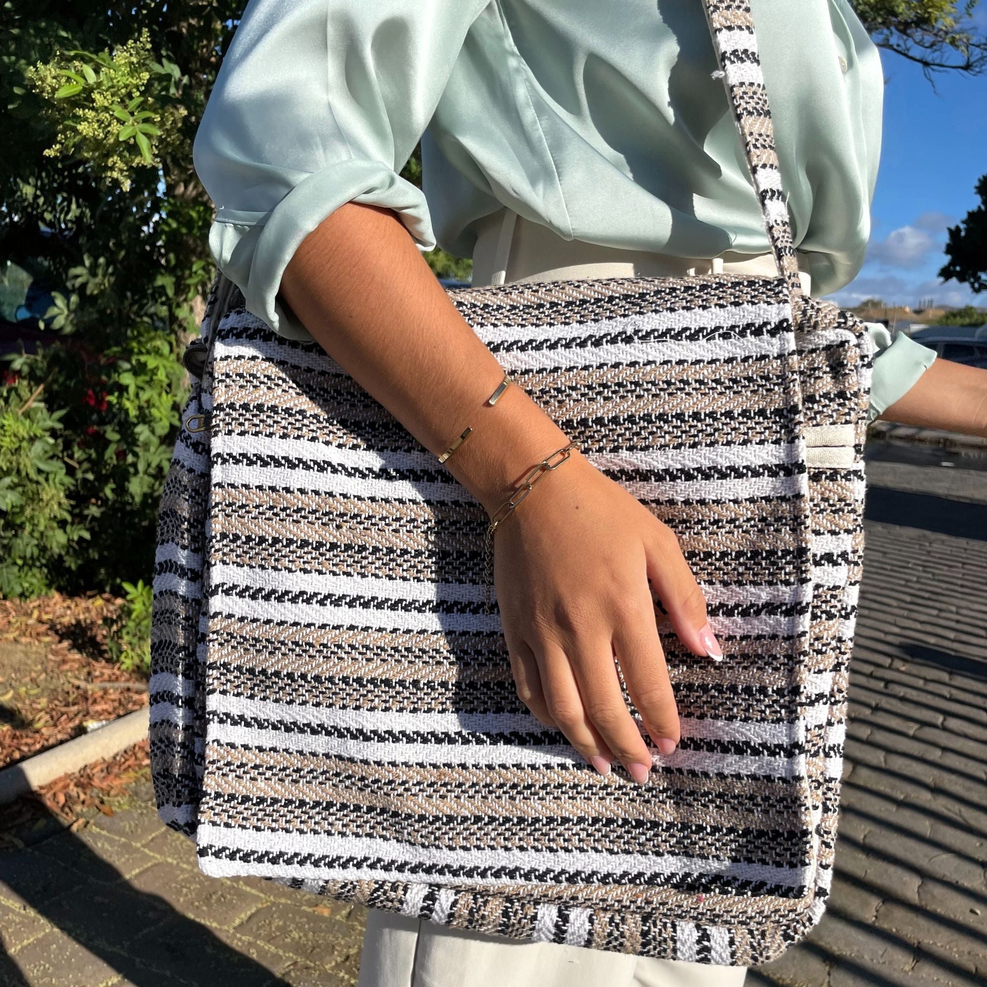 Bolsa para Portátil Soft Banjar - Creme e cinza