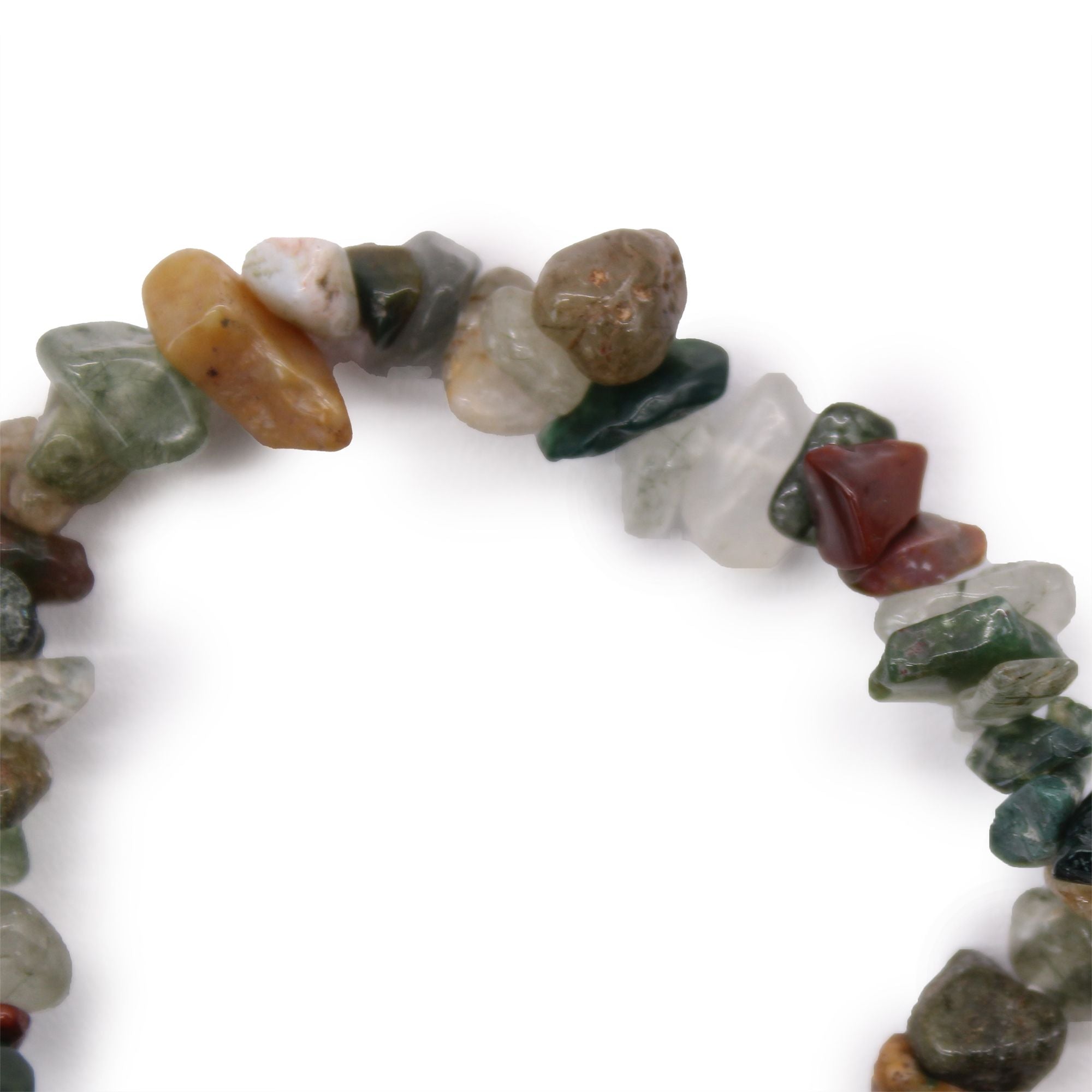 Natural Stone Chip Bracelet – Moss Agate