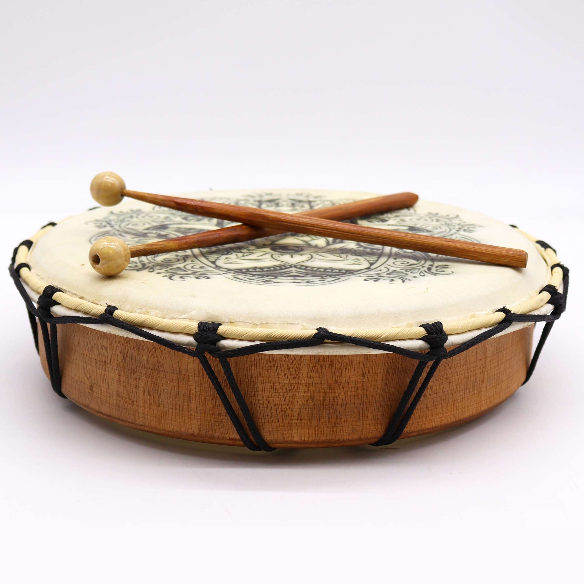 Tambor Xamânico Hamsa com Baqueta - 30 cm
