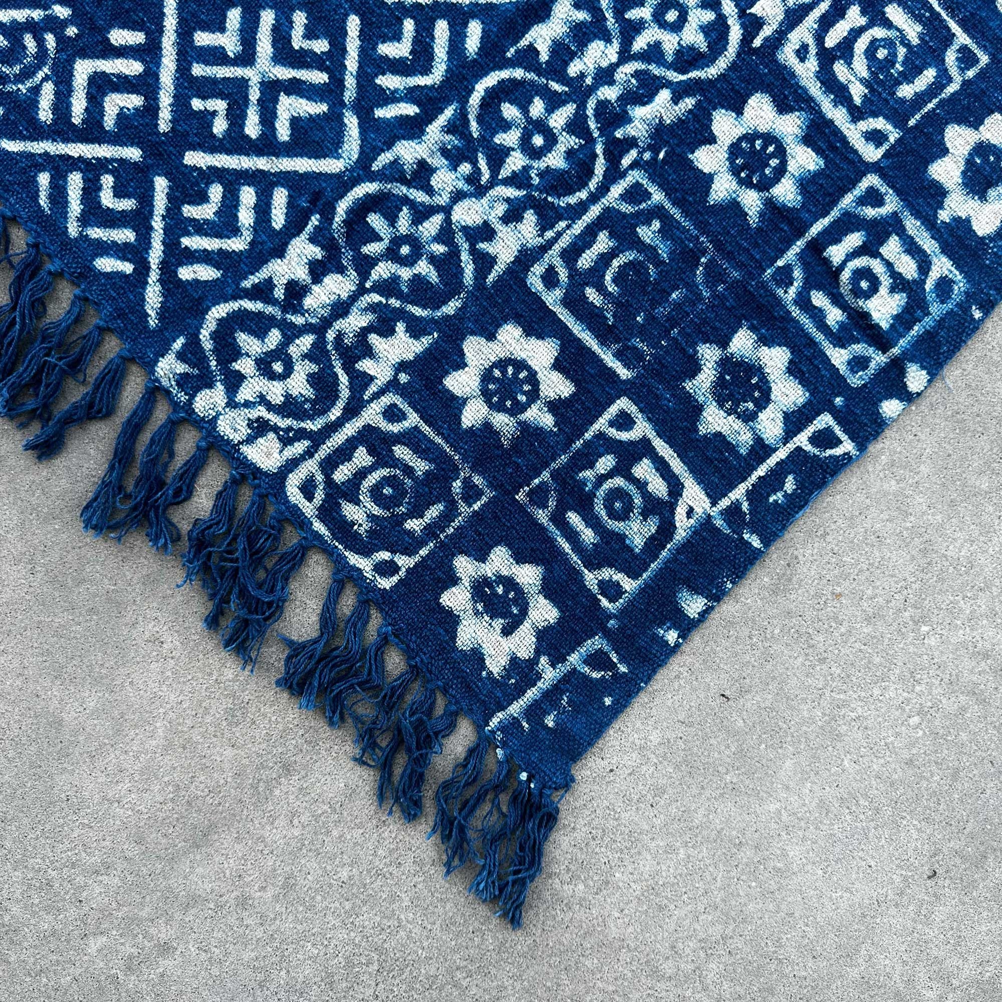 Manta Índigo Artesanal Desi Stripes