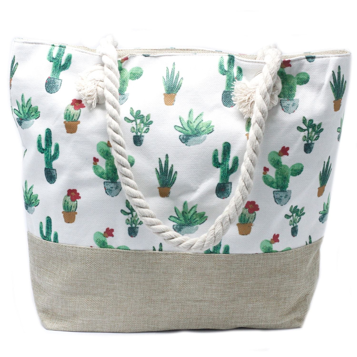 Bolsa shopper com alça de corda - Mini Cacto