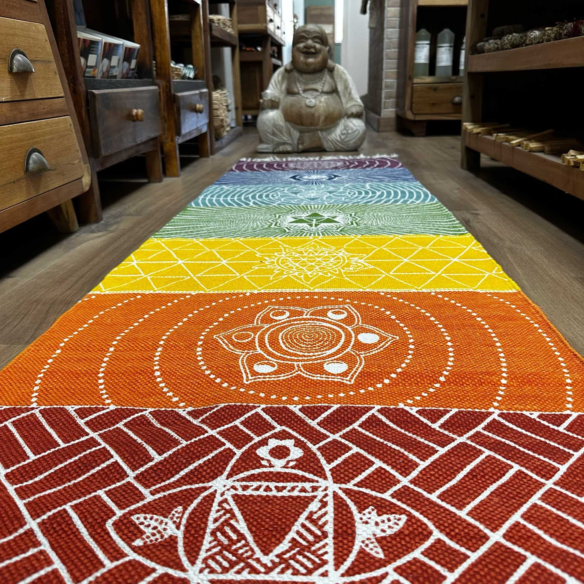 Tapete de Yoga em Algodão Chakras